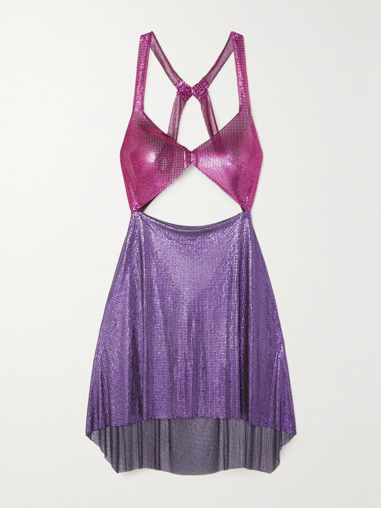 FANNIE SCHIAVONI Amira Cutout Chainmail Mini Dress - Pink