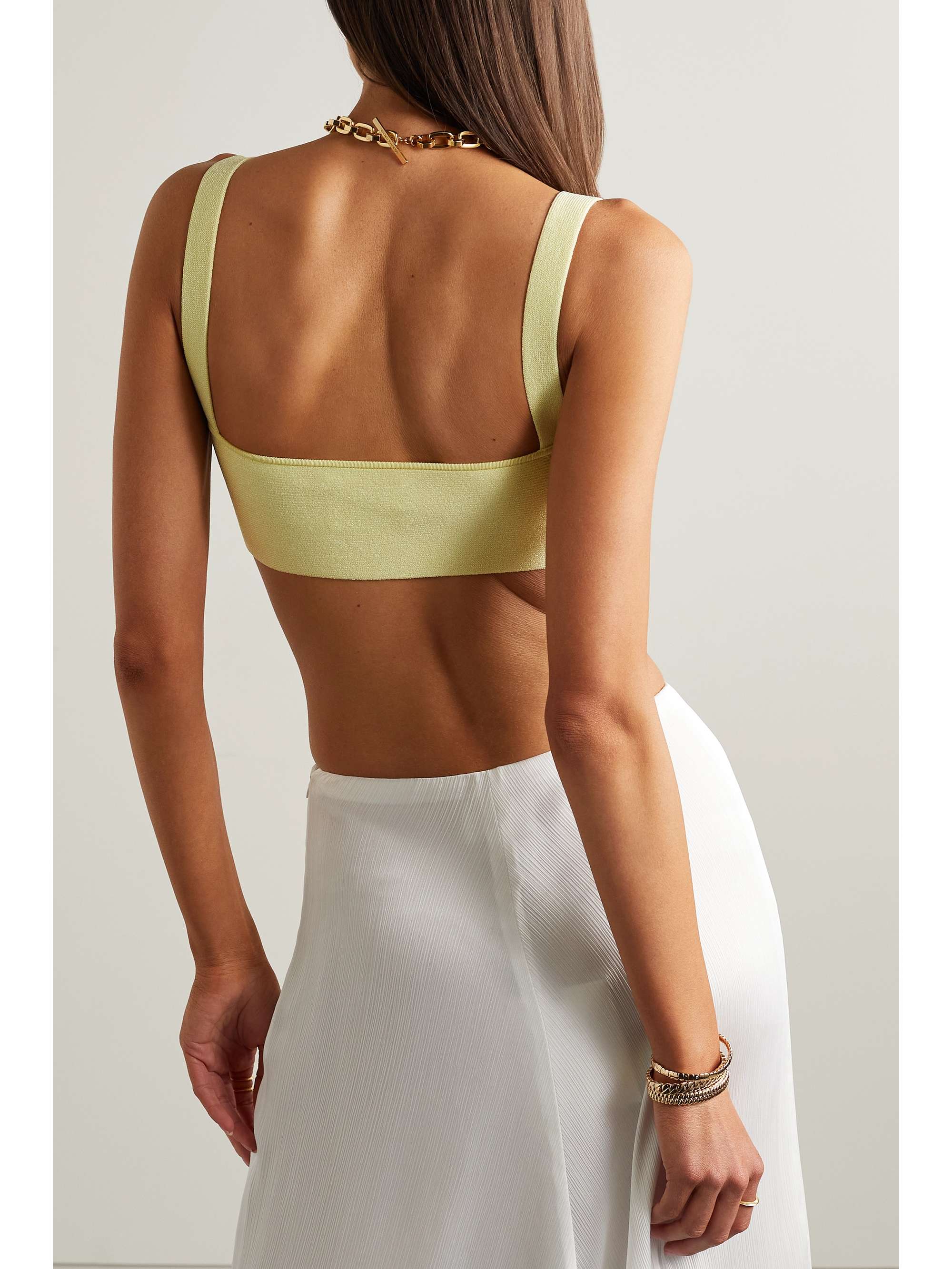 GALVAN NYX cropped stretch-knit top