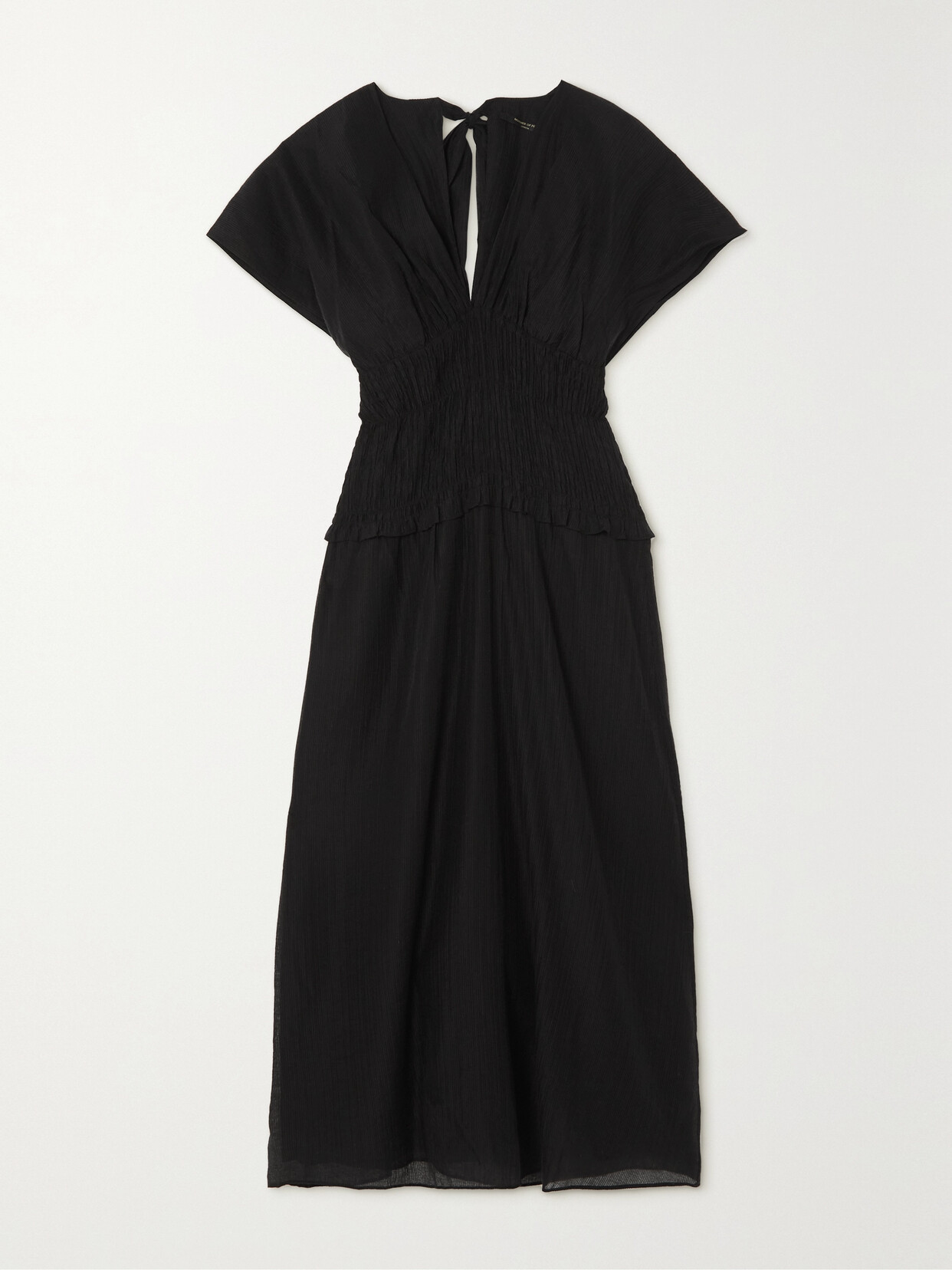 Mother of Pearl - + Net Sustain Open-back Smocked Tencel Lyocell-blend Crepon Midi Dress - Black