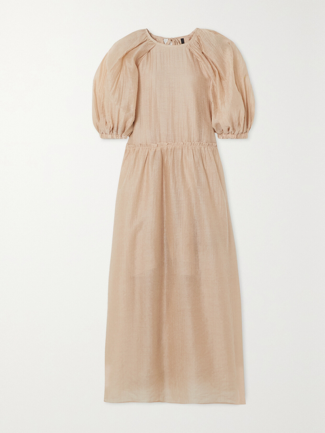 Mother of Pearl - + Net Sustain Ellen Gathered Tencel Lyocell-blend Midi Dress - Cream