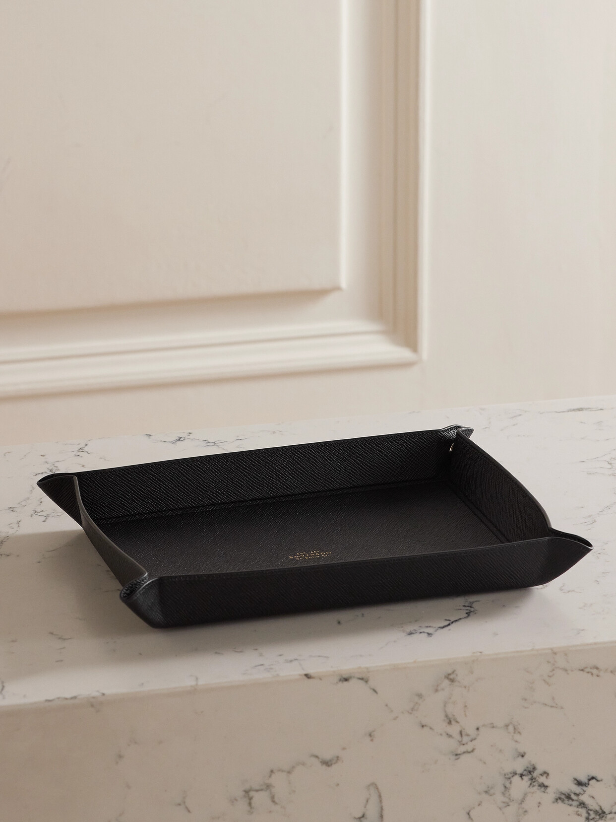 SMYTHSON - Panama Large Textured-leather Trinket Tray - Black