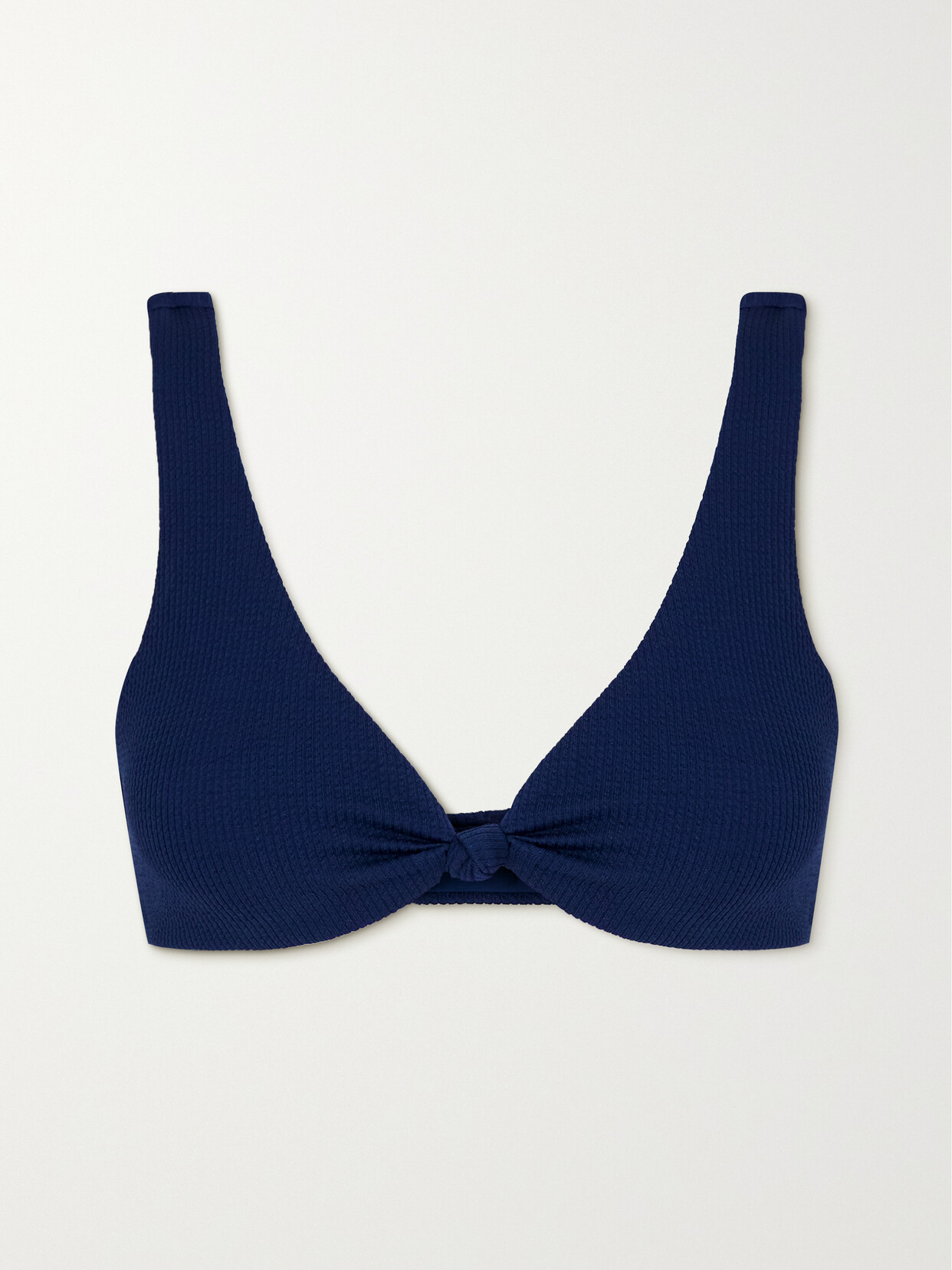 Melissa Odabash - Hamptons Knotted Ribbed Bikini Top - Blue