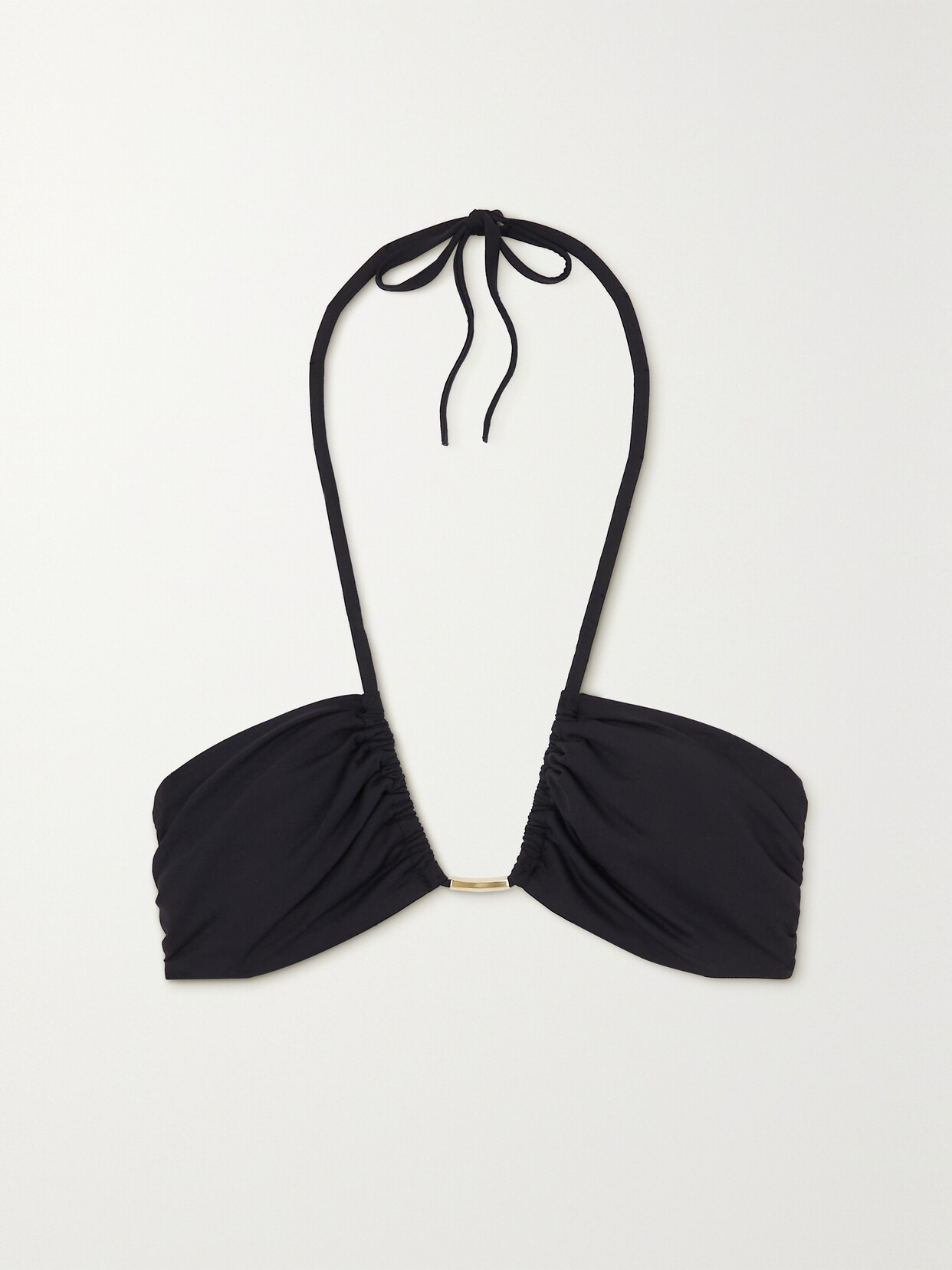 Melissa Odabash - Luxor Embellished Ruched Stretch Halterneck Bikini Top - Black