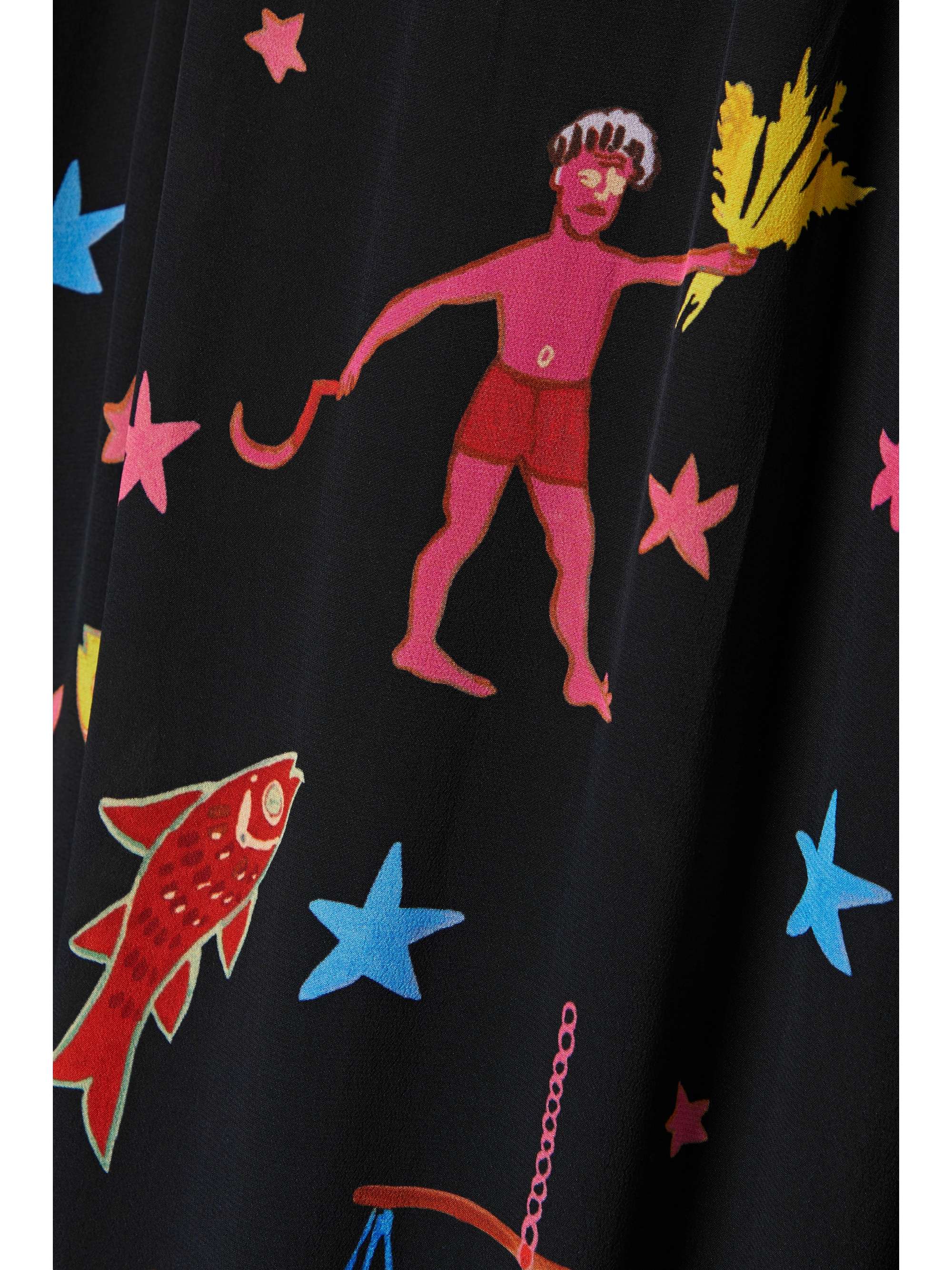 RHODE Lulani printed crepe de chine midi dress