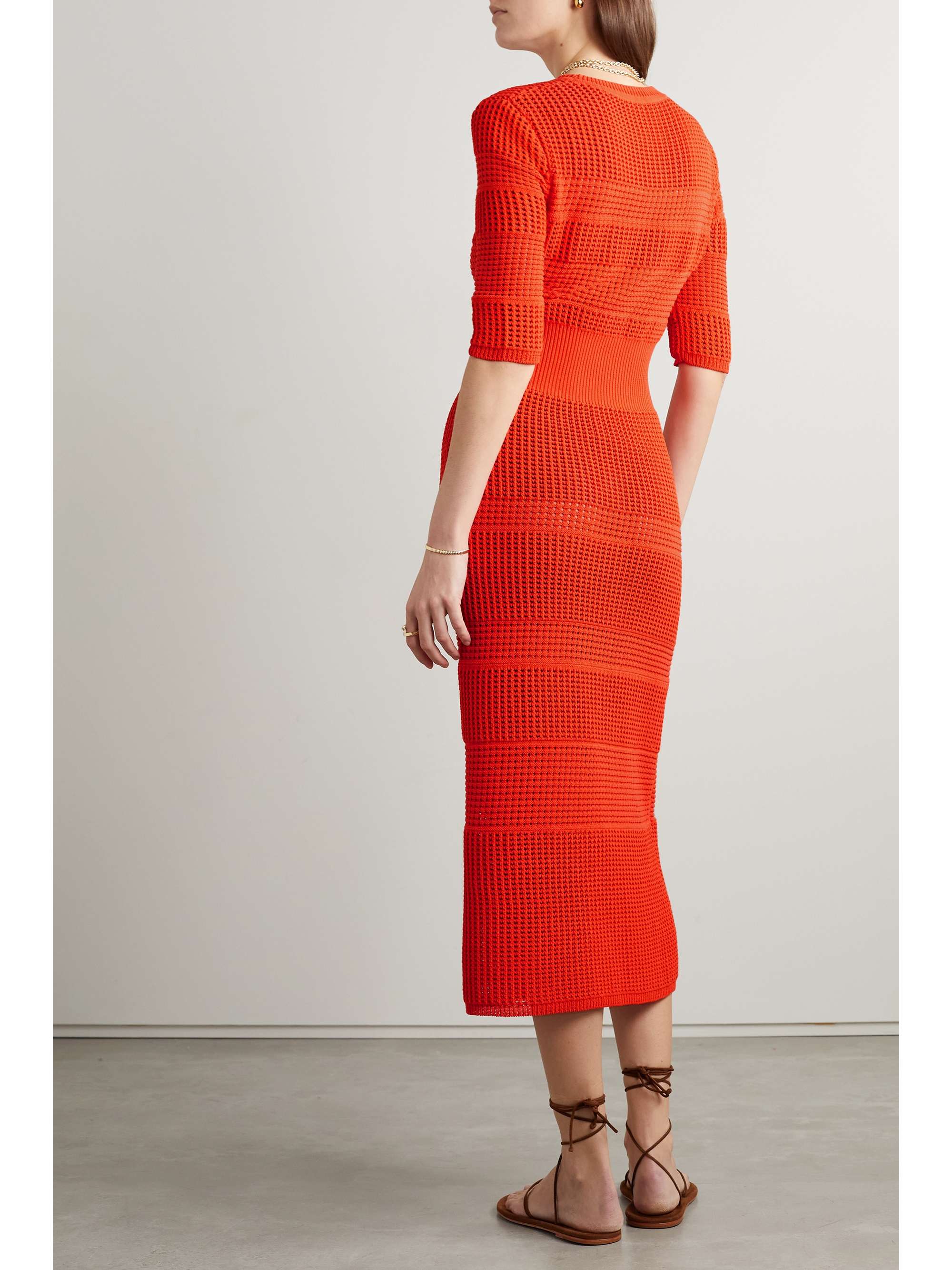 JASON WU Crocheted cotton-blend midi dress