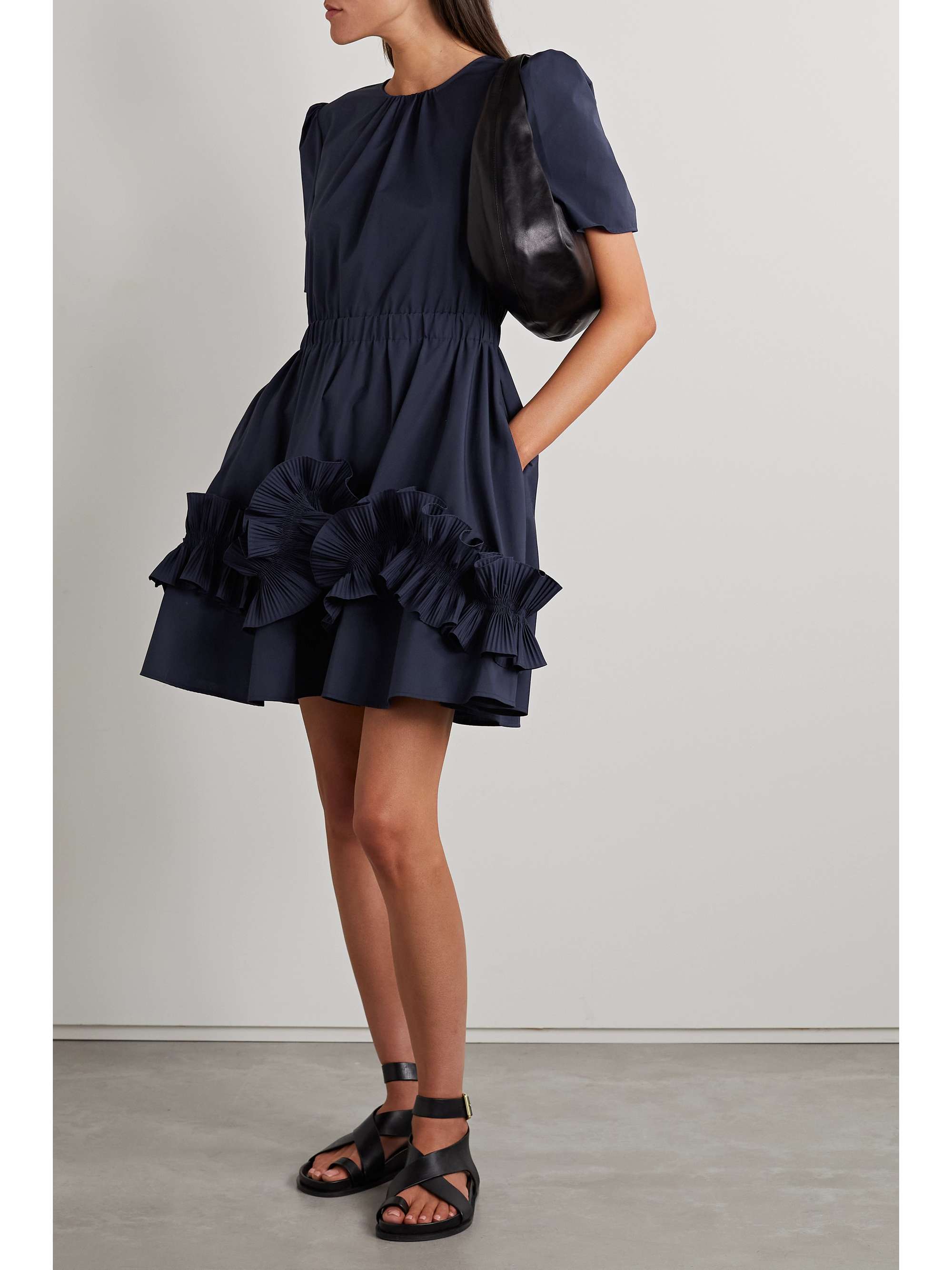 JASON WU Ruffled cotton-blend poplin mini dress
