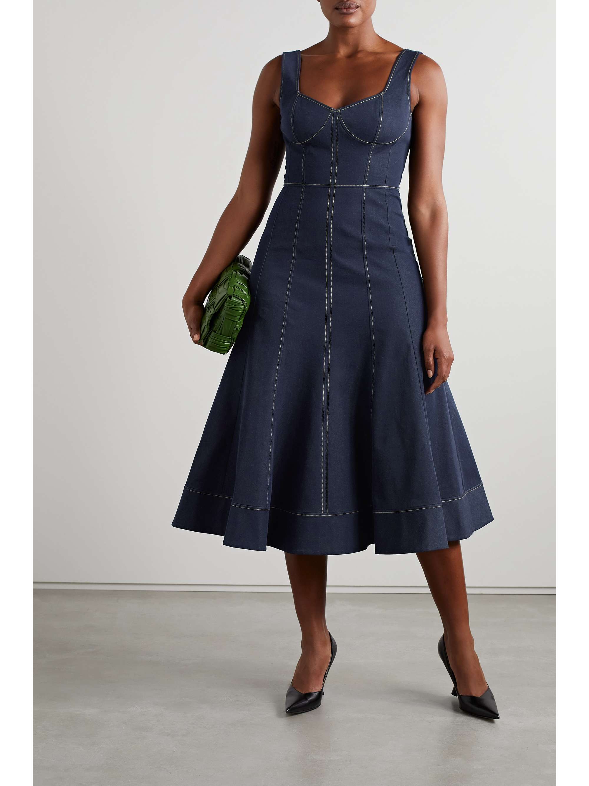 JASON WU Denim midi dress