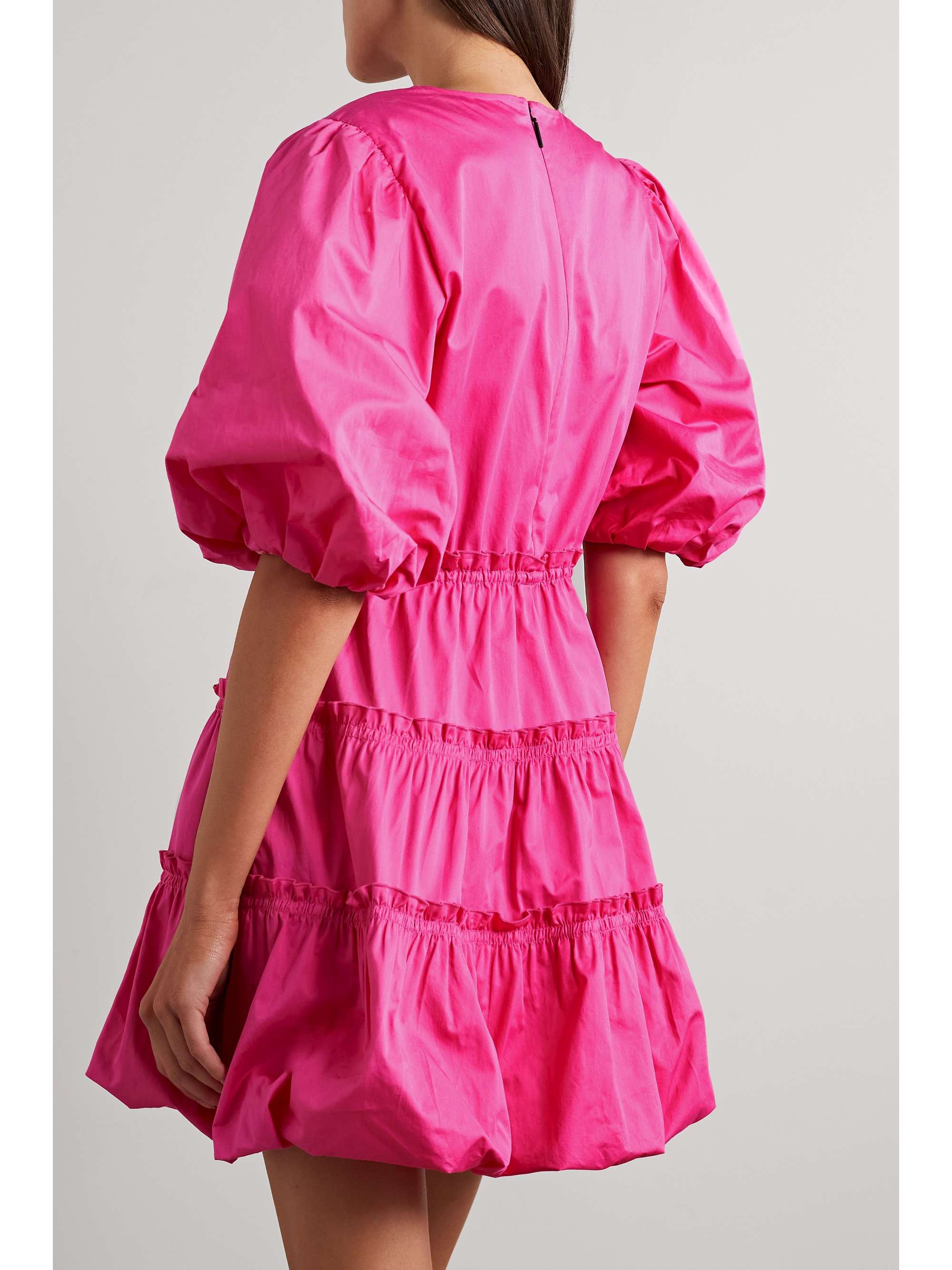 JASON WU Tiered gathered cotton-poplin mini dress