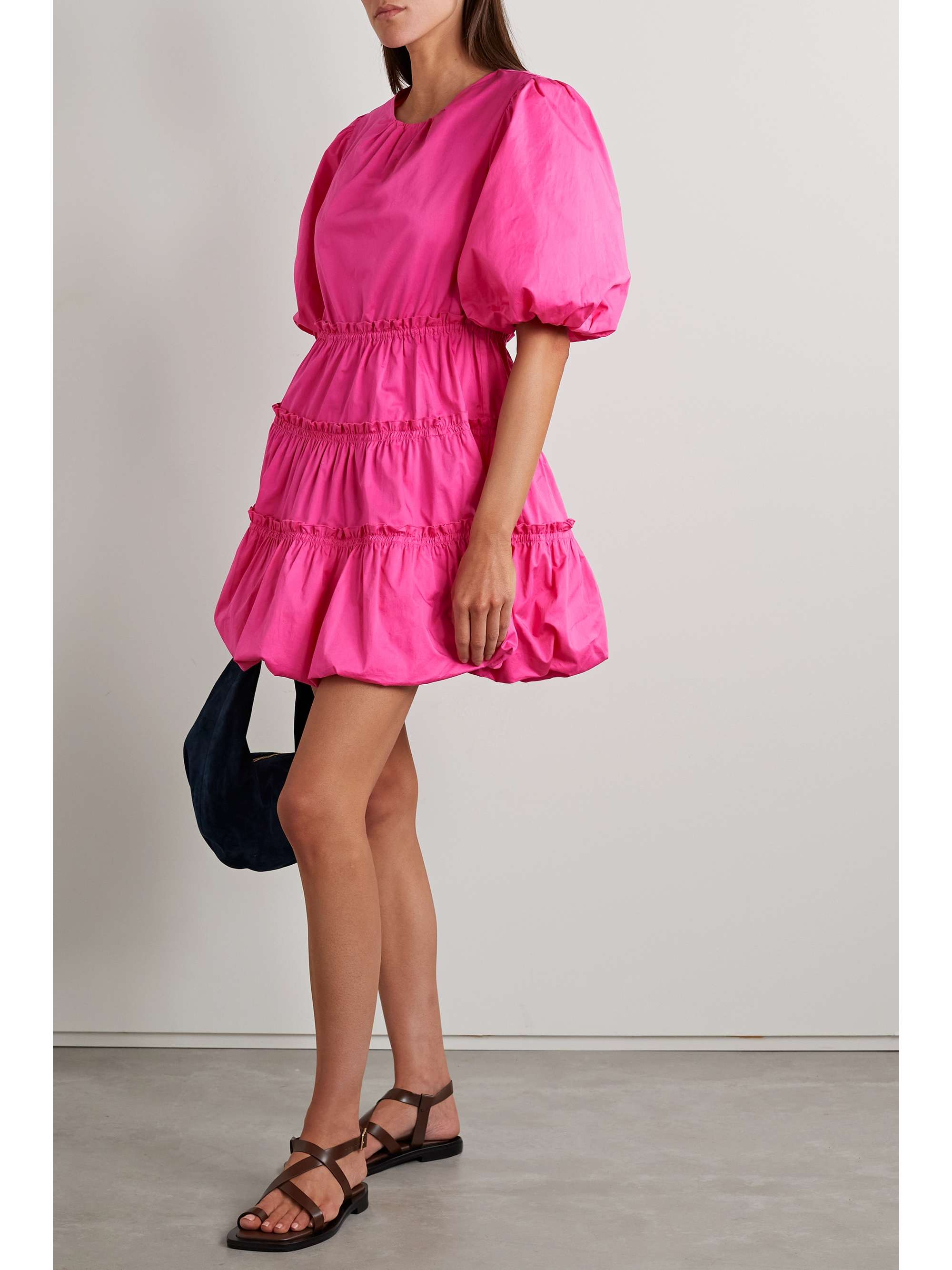JASON WU Tiered gathered cotton-poplin mini dress