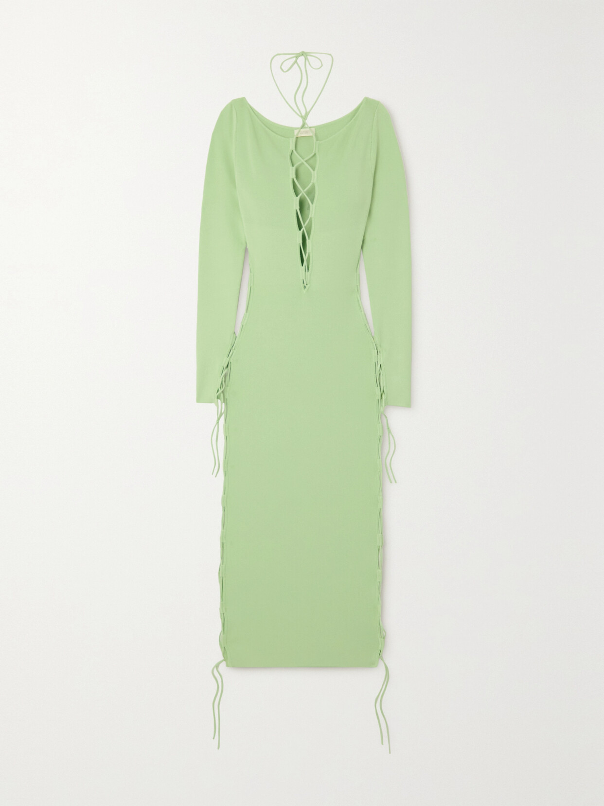 LAPOINTE - Lace-up Ribbed Stretch-jersey Midi Dress - Green