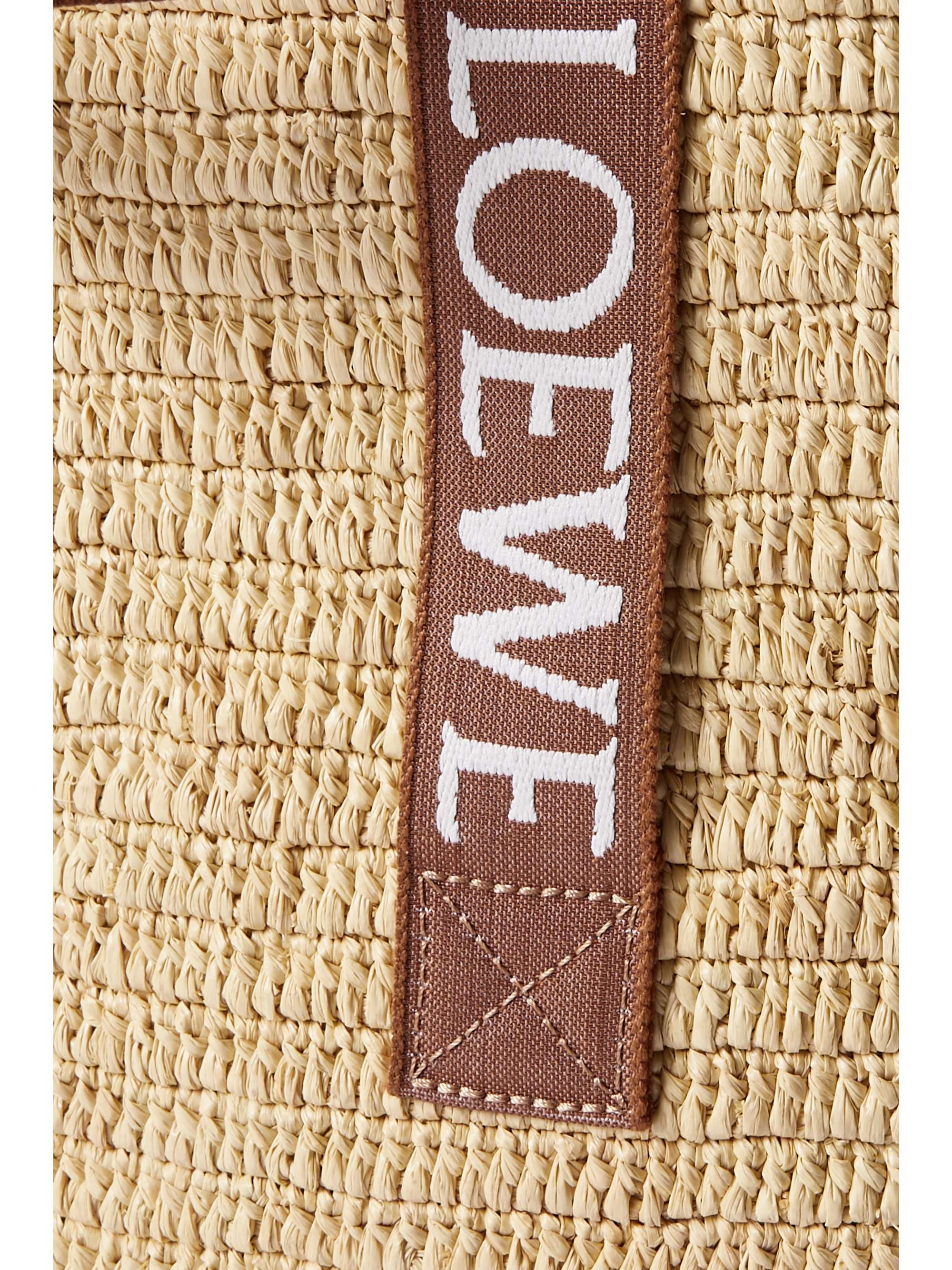 LOEWE Canvas-trimmed raffia tote
