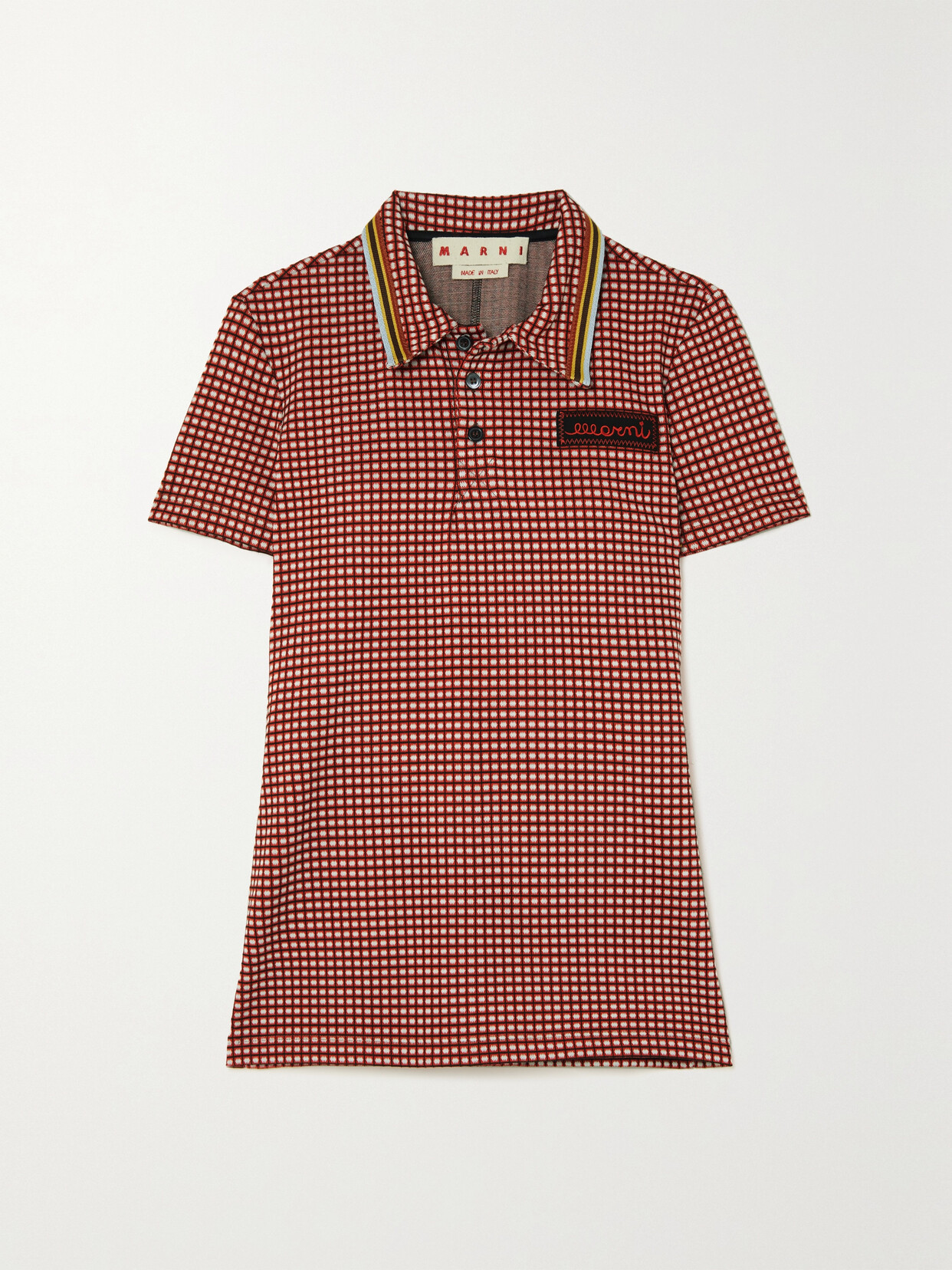 Marni - Appliquéd Jacquard-knit Polo Shirt - Red