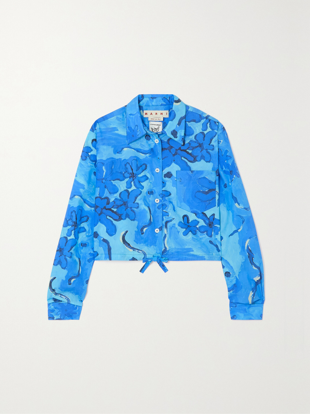 MARNI FLORAL-PRINT COTTON-POPLIN SHIRT