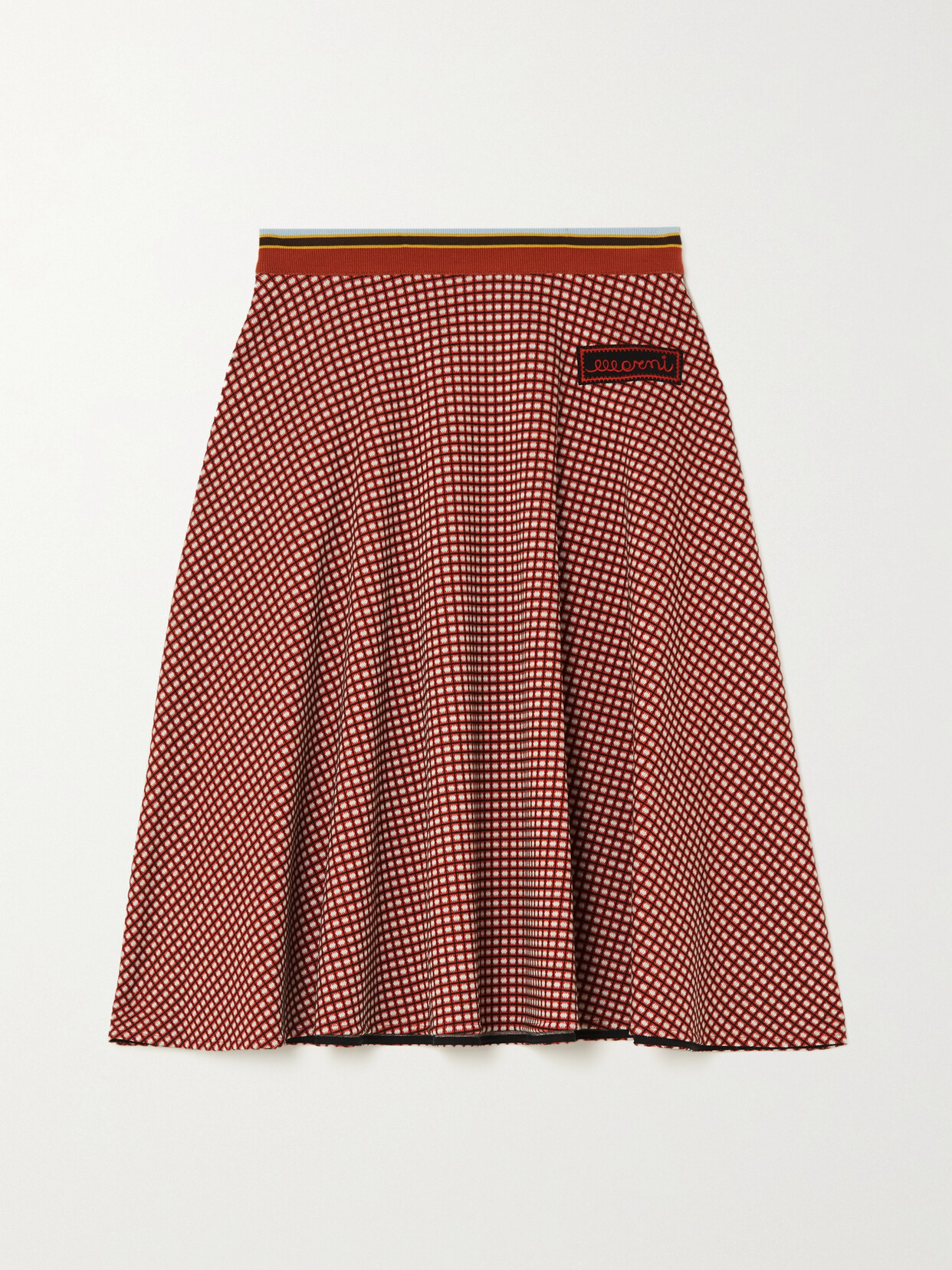 Marni - Appliquéd Jacquard-knit Midi Skirt - Red