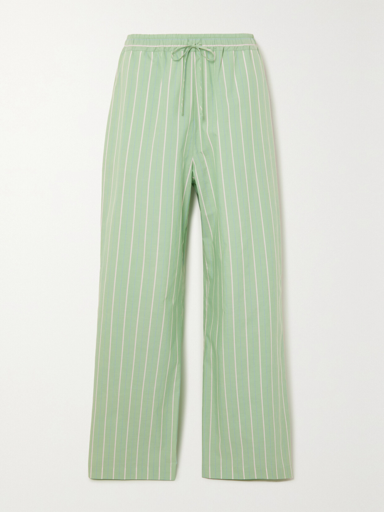 MARNI STRIPED ORGANIC COTTON WIDE-LEG PANTS