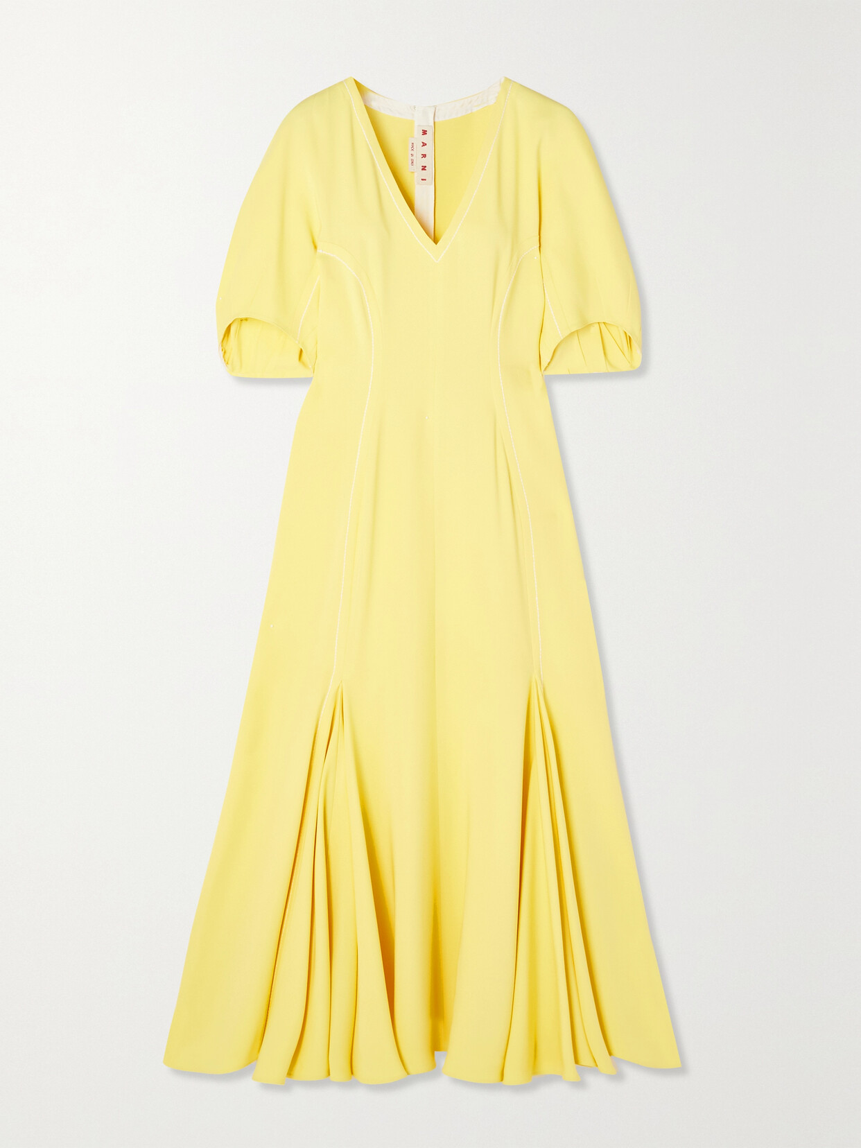 Marni - Stretch-crepe Midi Dress - Yellow