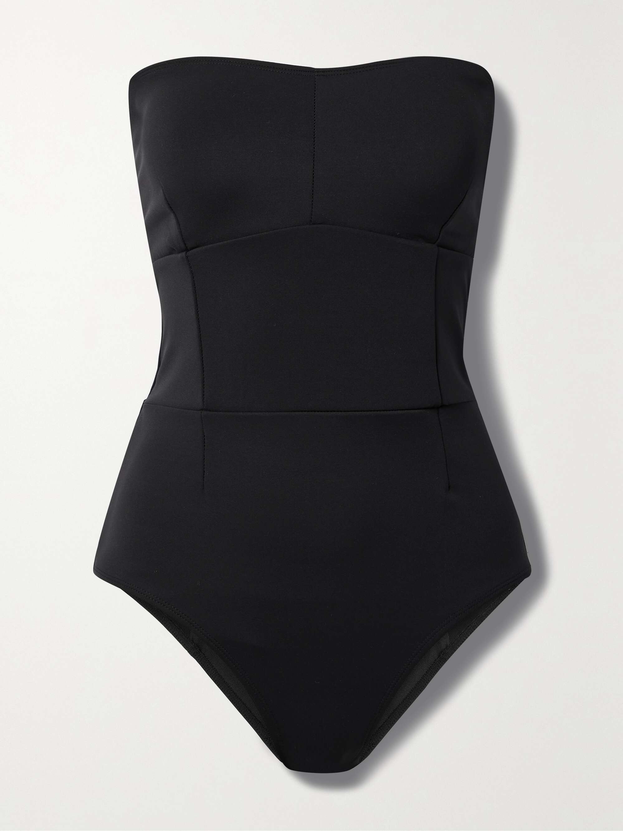 GOOD AMERICAN Sculpt Strapless Swimsuit in Black