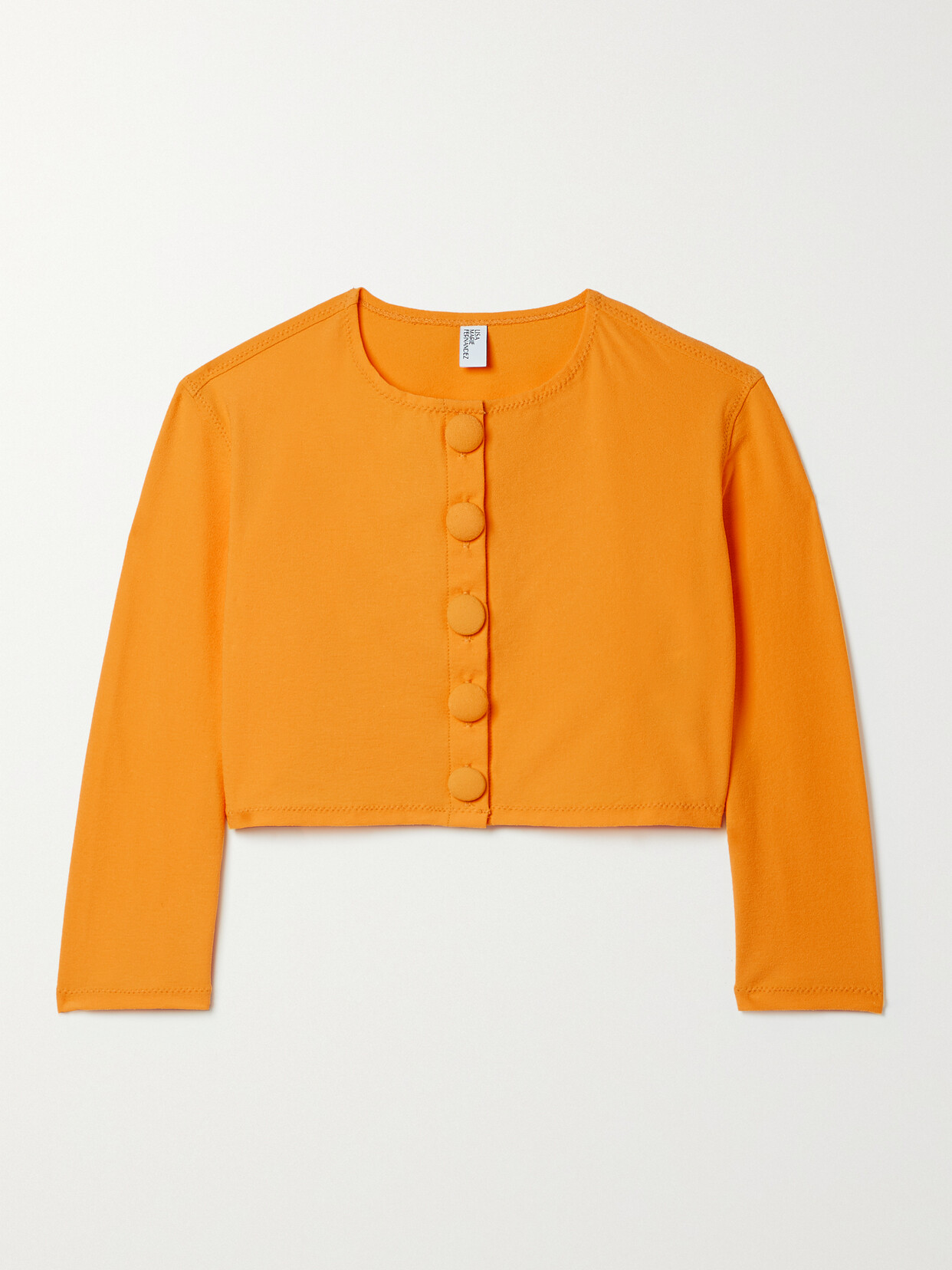 Lisa Marie Fernandez Cropped Stretch-crepe Cardigan - Yellow