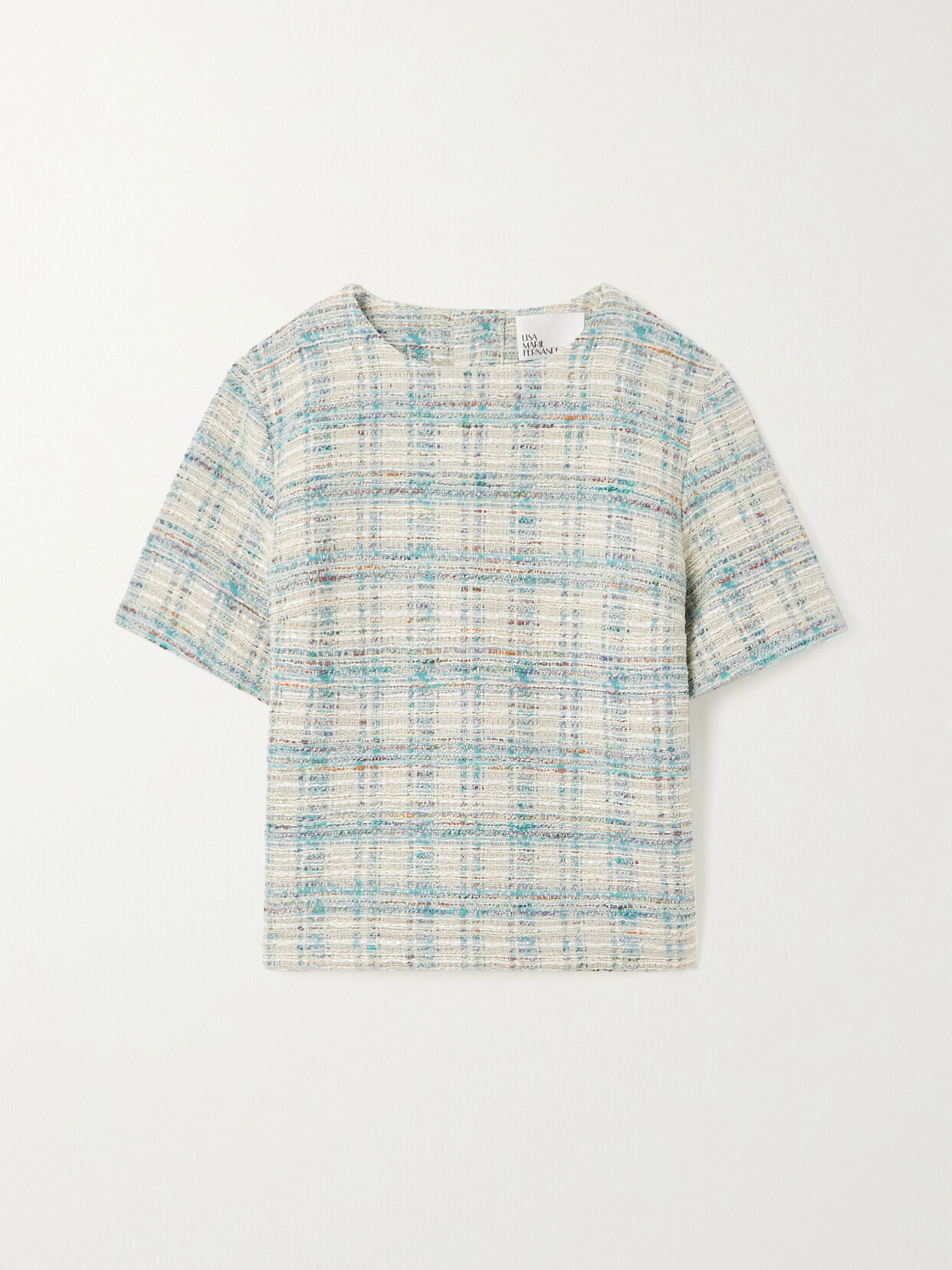Lisa Marie Fernandez Checked Cotton-blend Tweed Top