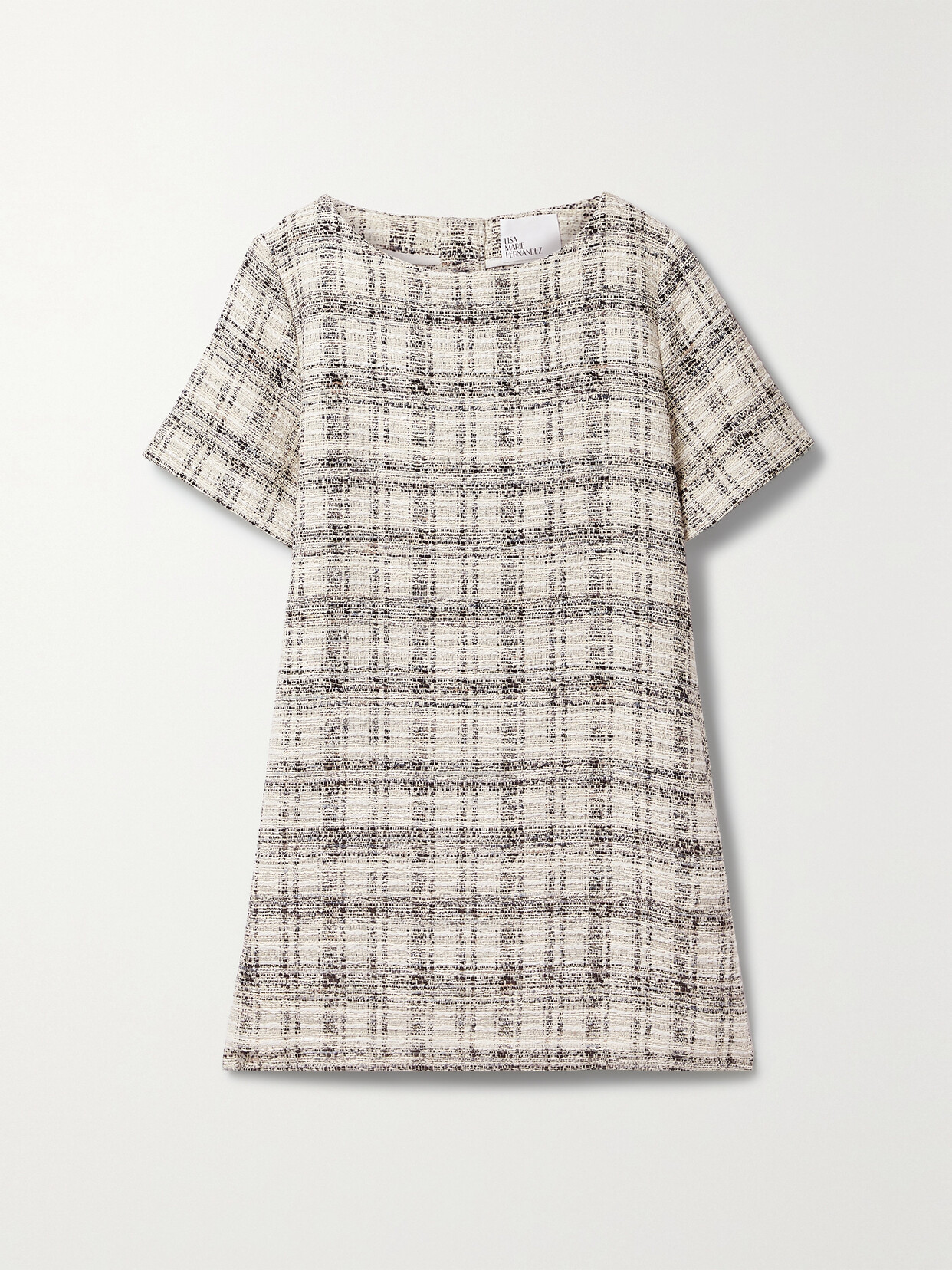 Lisa Marie Fernandez Checked Cotton-blend Tweed Mini Dress - Black