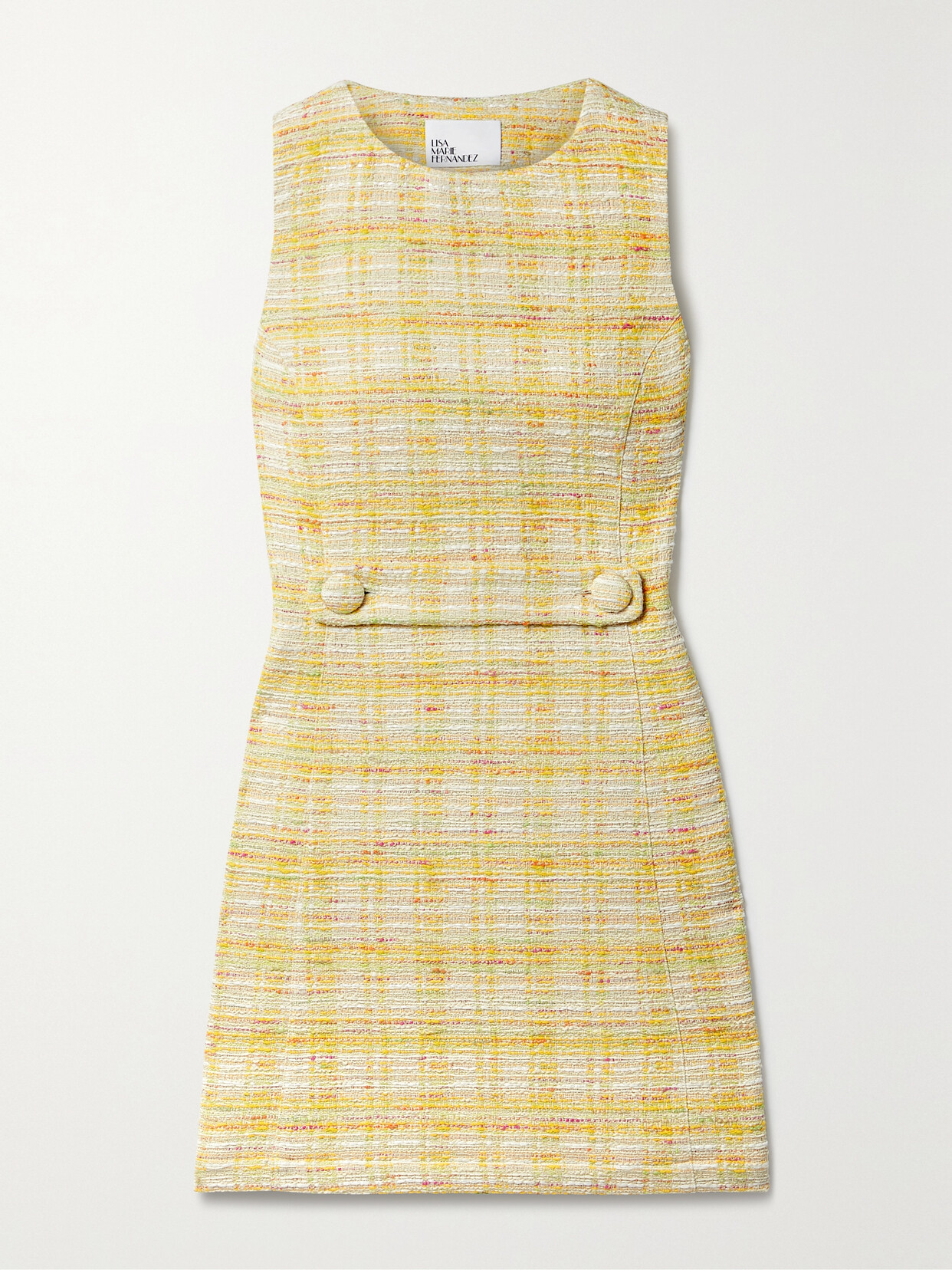 Lisa Marie Fernandez - Checked Cotton-blend Tweed Mini Dress - Yellow