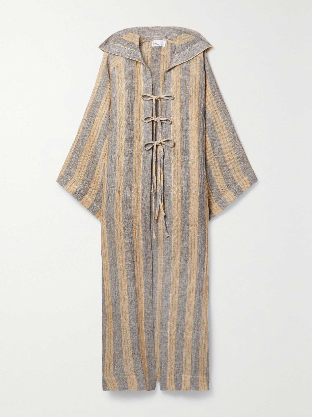 Lisa Marie Fernandez - Hooded Striped Linen-blend Coverup - Brown