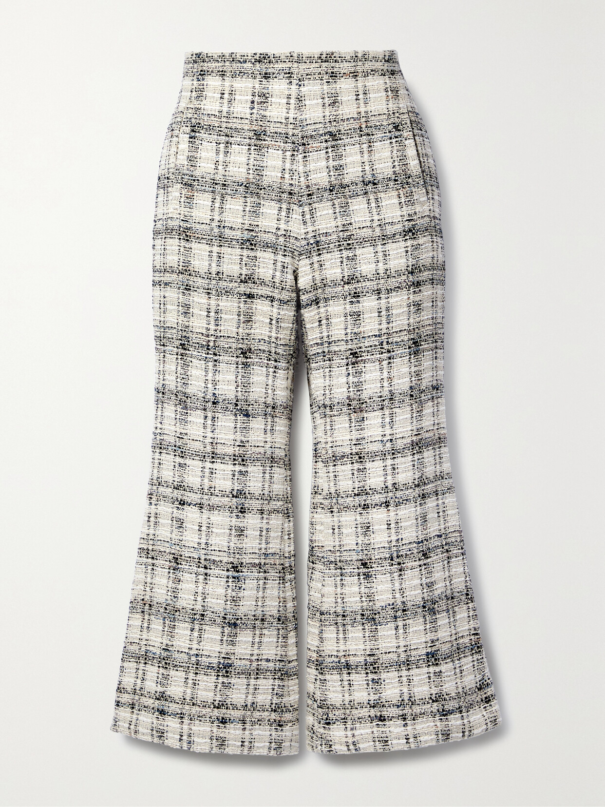 Lisa Marie Fernandez Cropped Cotton-blend Bouclé Flared Trousers - Black