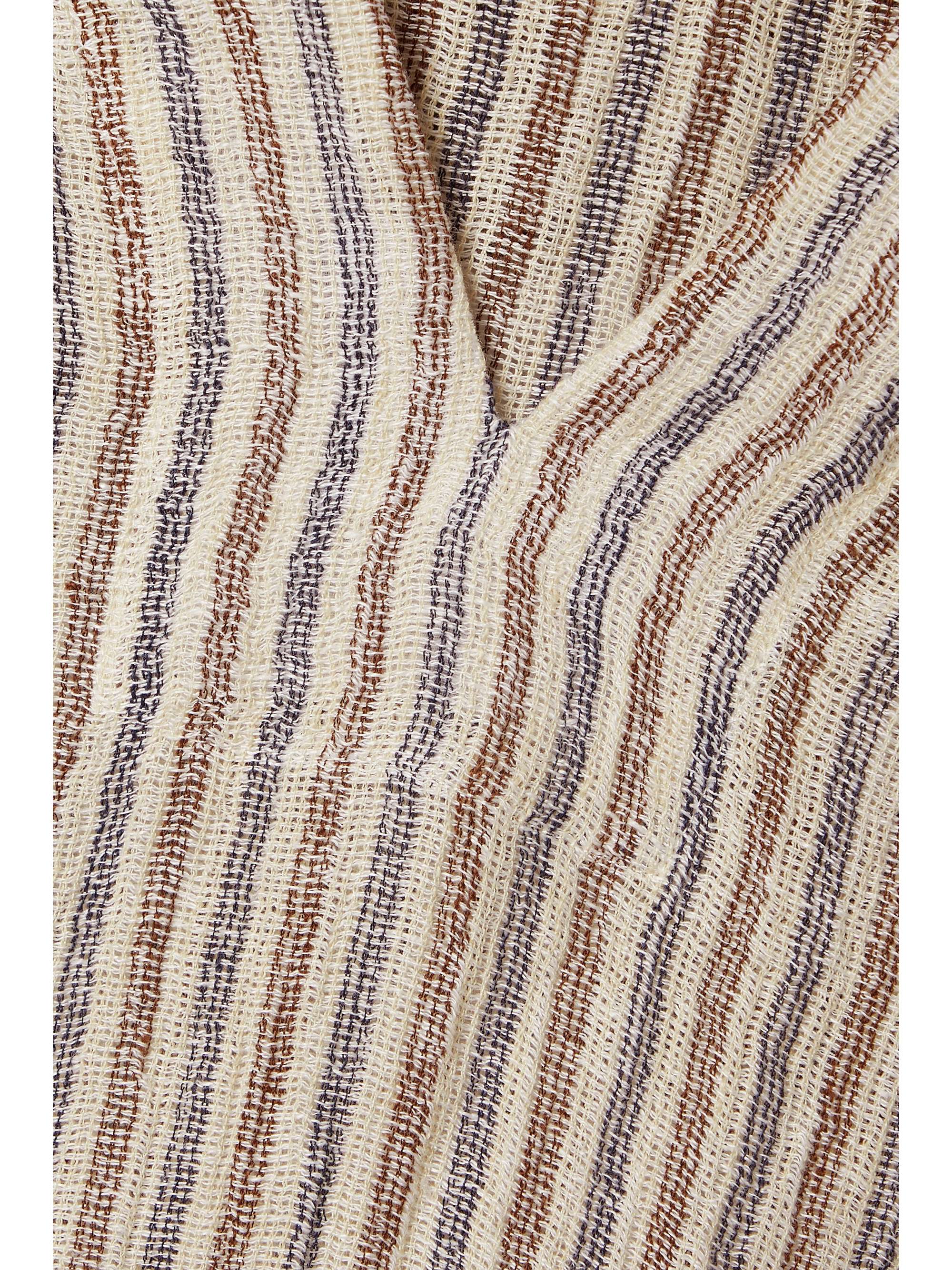 LISA MARIE FERNANDEZ Hooded striped linenblend gauze tunic NETAPORTER