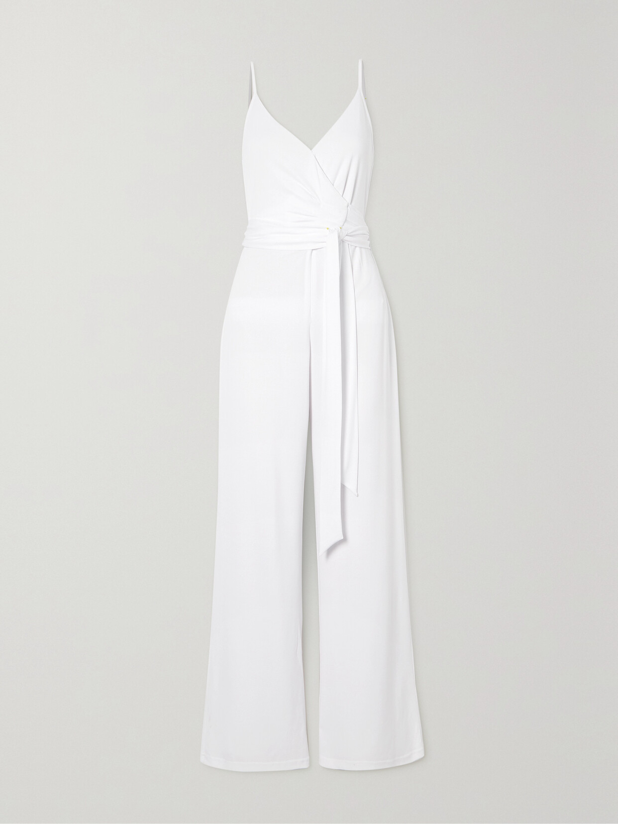 Melissa Odabash - Dru Belted Wrap-effect Crepe Jumpsuit - White