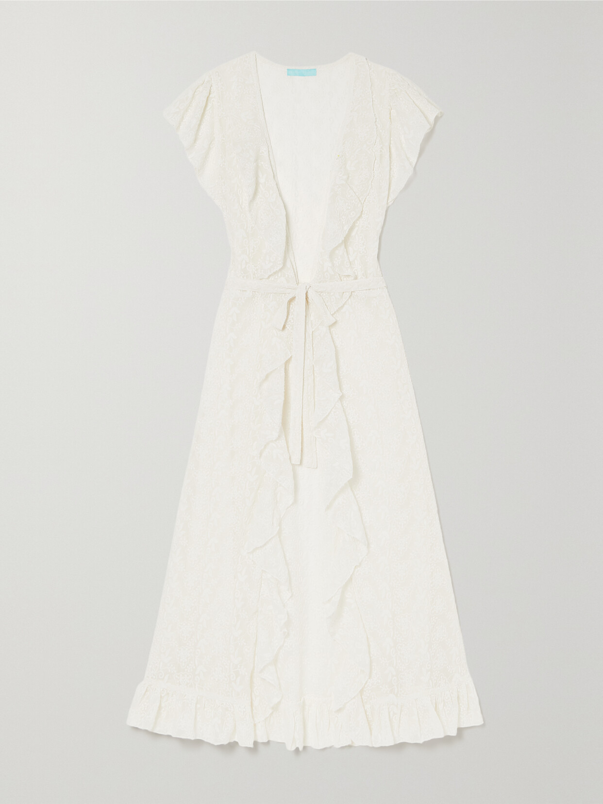 Melissa Odabash - Brianna Ruffled Tie-detailed Embroidered Voile Coverup - White