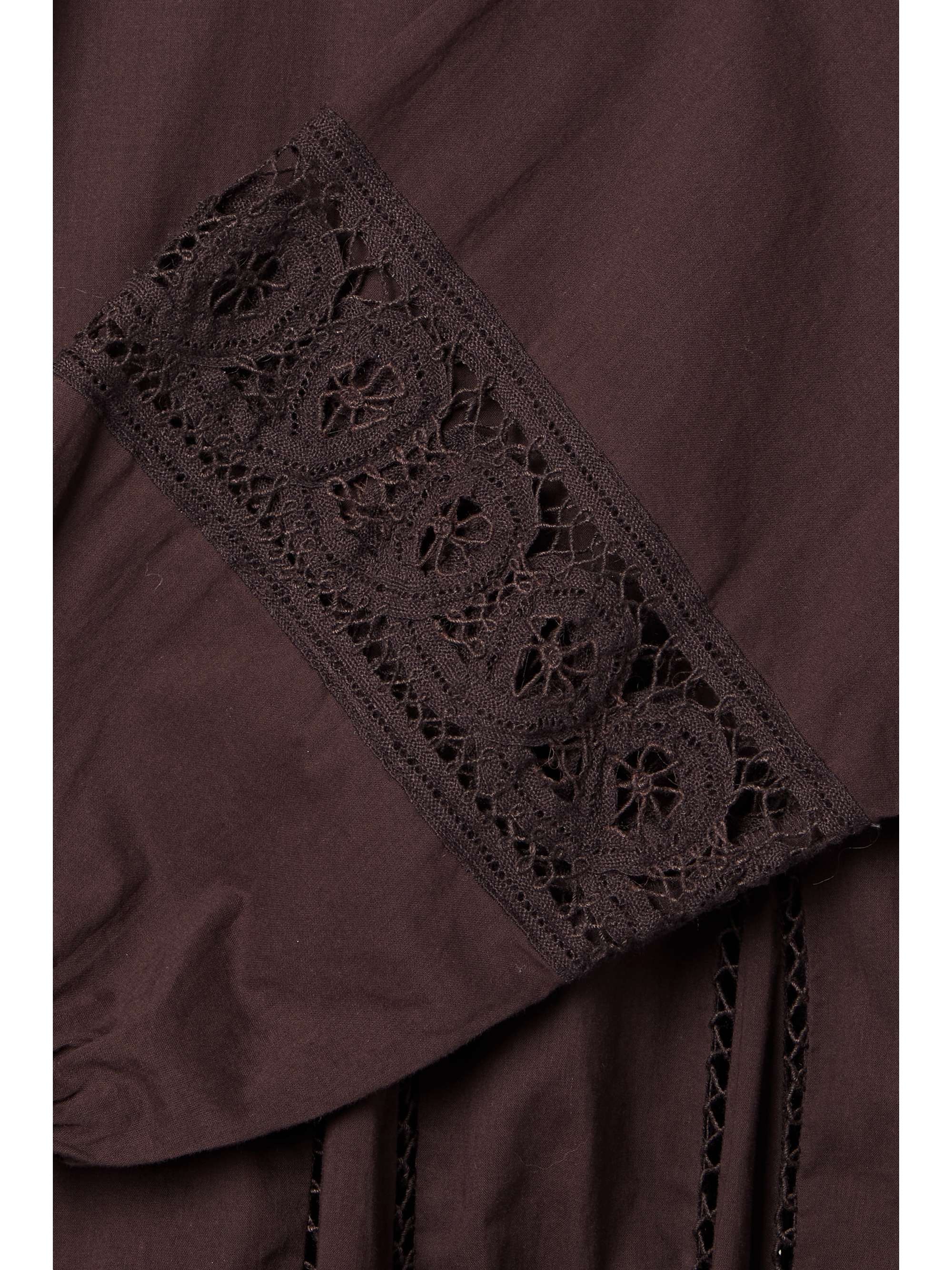 RHODE Ella belted crochet-paneled cotton mini dress