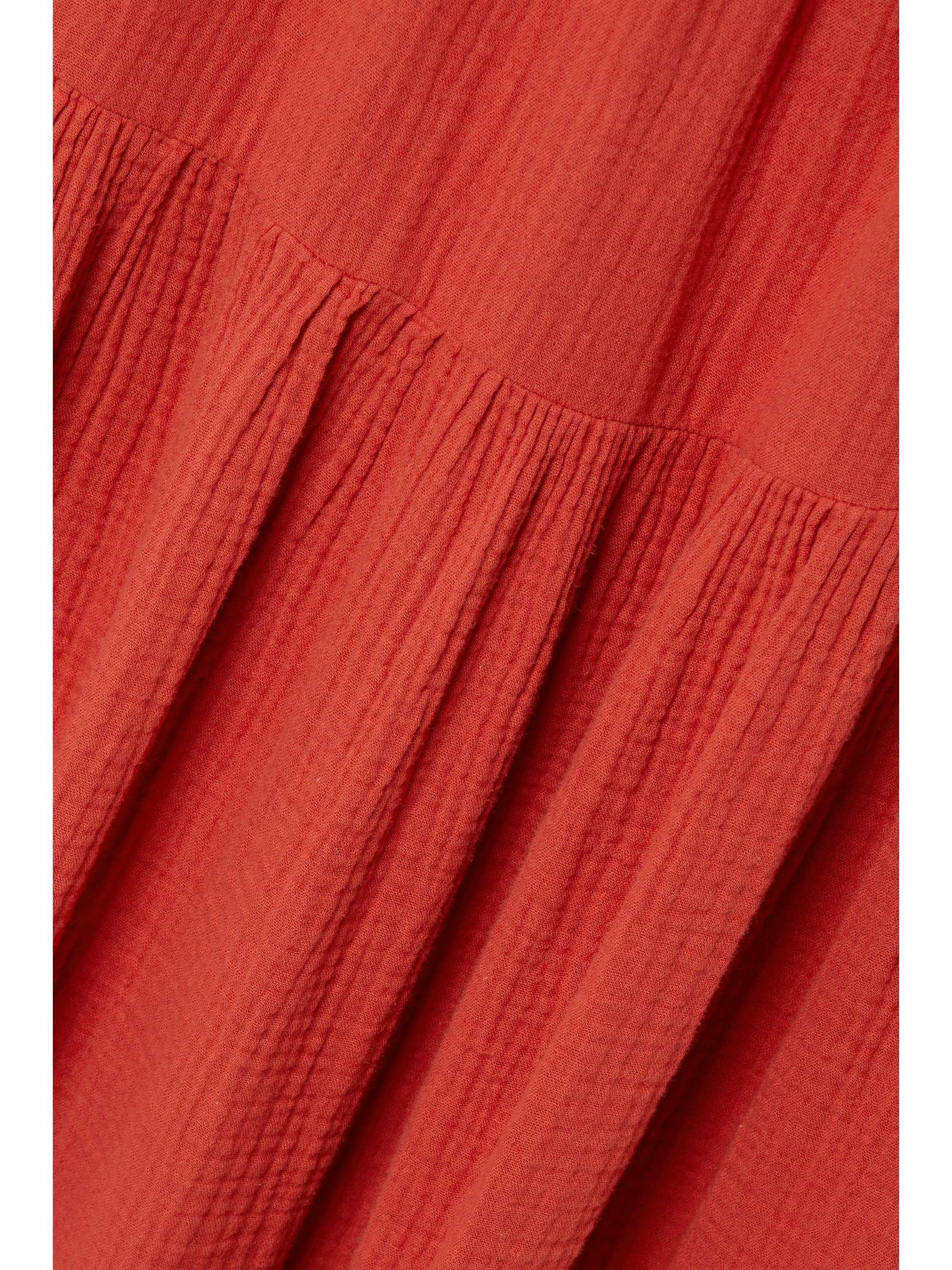 HONORINE Marguerite tiered cotton-seersucker maxi dress
