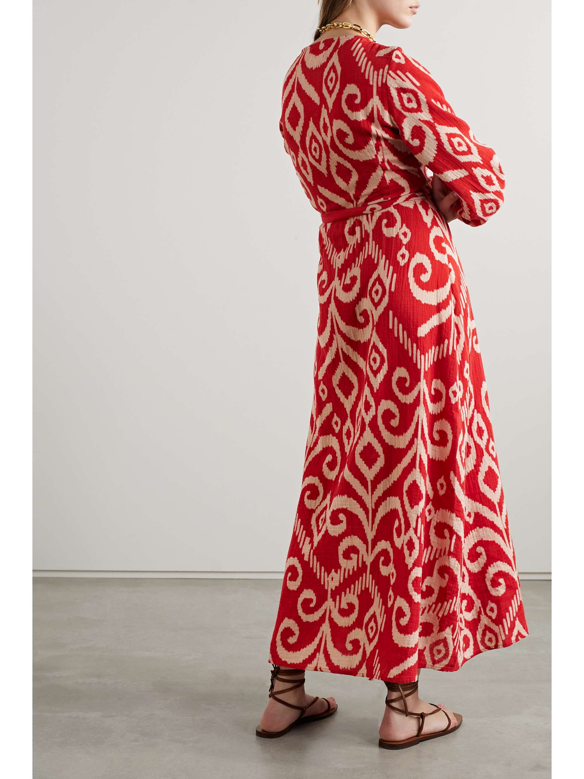 HONORINE Johanna printed cotton-voile midi wrap dress