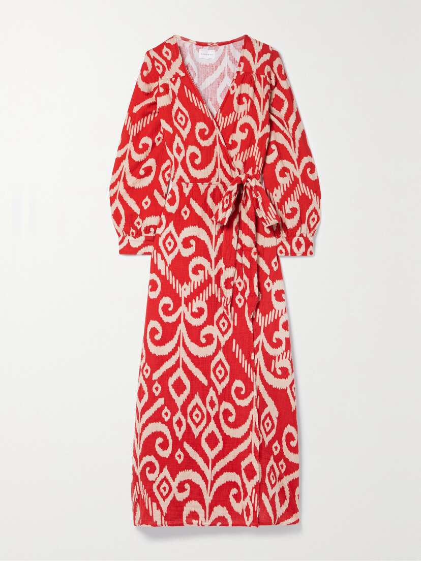 Honorine Johanna Printed Cotton-voile Midi Wrap Dress
