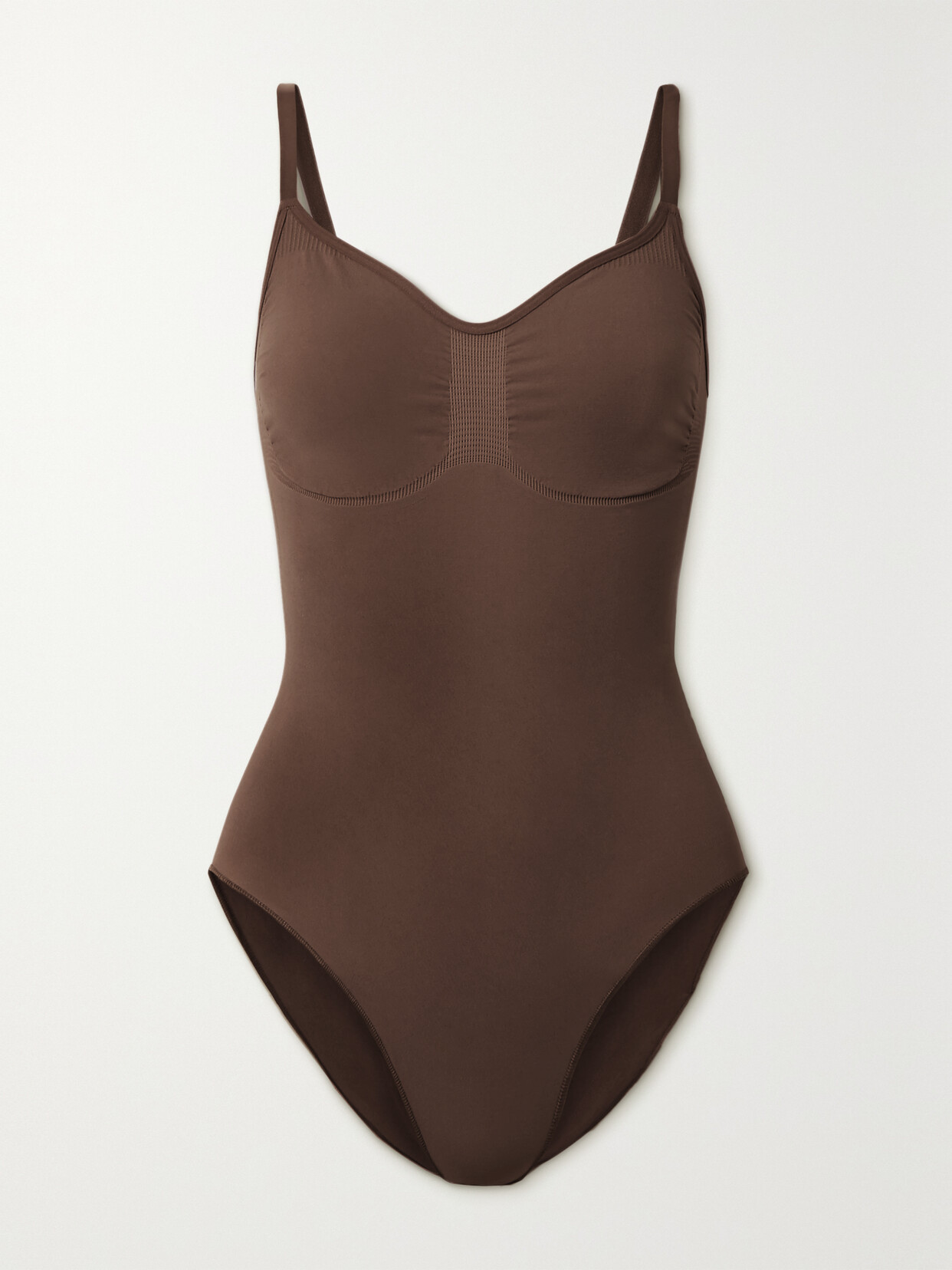 Skims Seamless Sculpt Slim-fit Stretch-woven Bodysuit In Neutrals