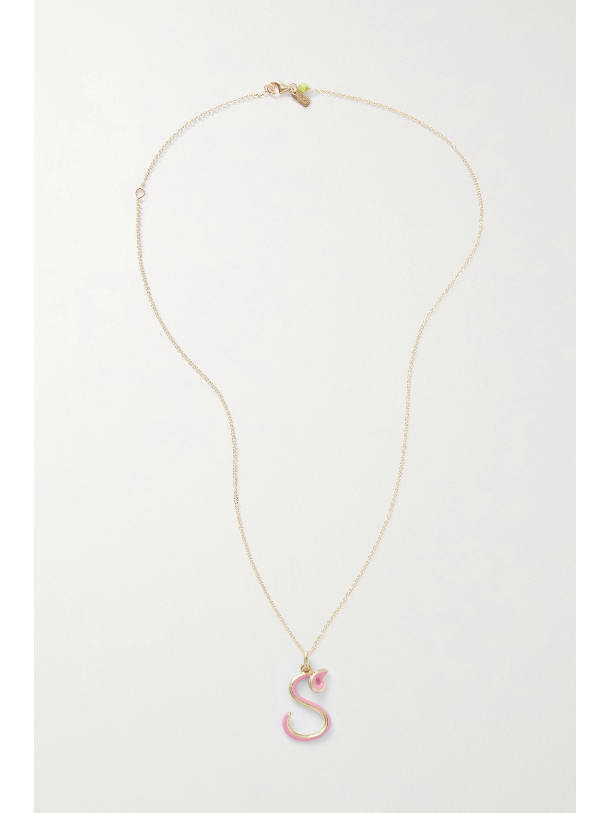 Shop Bea Bongiasca Letter A-z 9-karat Gold And Enamel Necklace