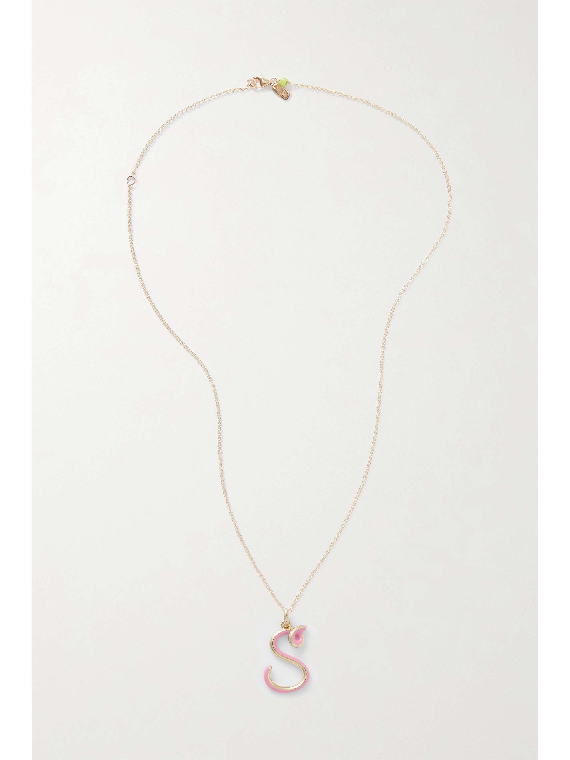 BEA BONGIASCA Letter A-Z Kette aus 9 Karat Gold mit Emaille