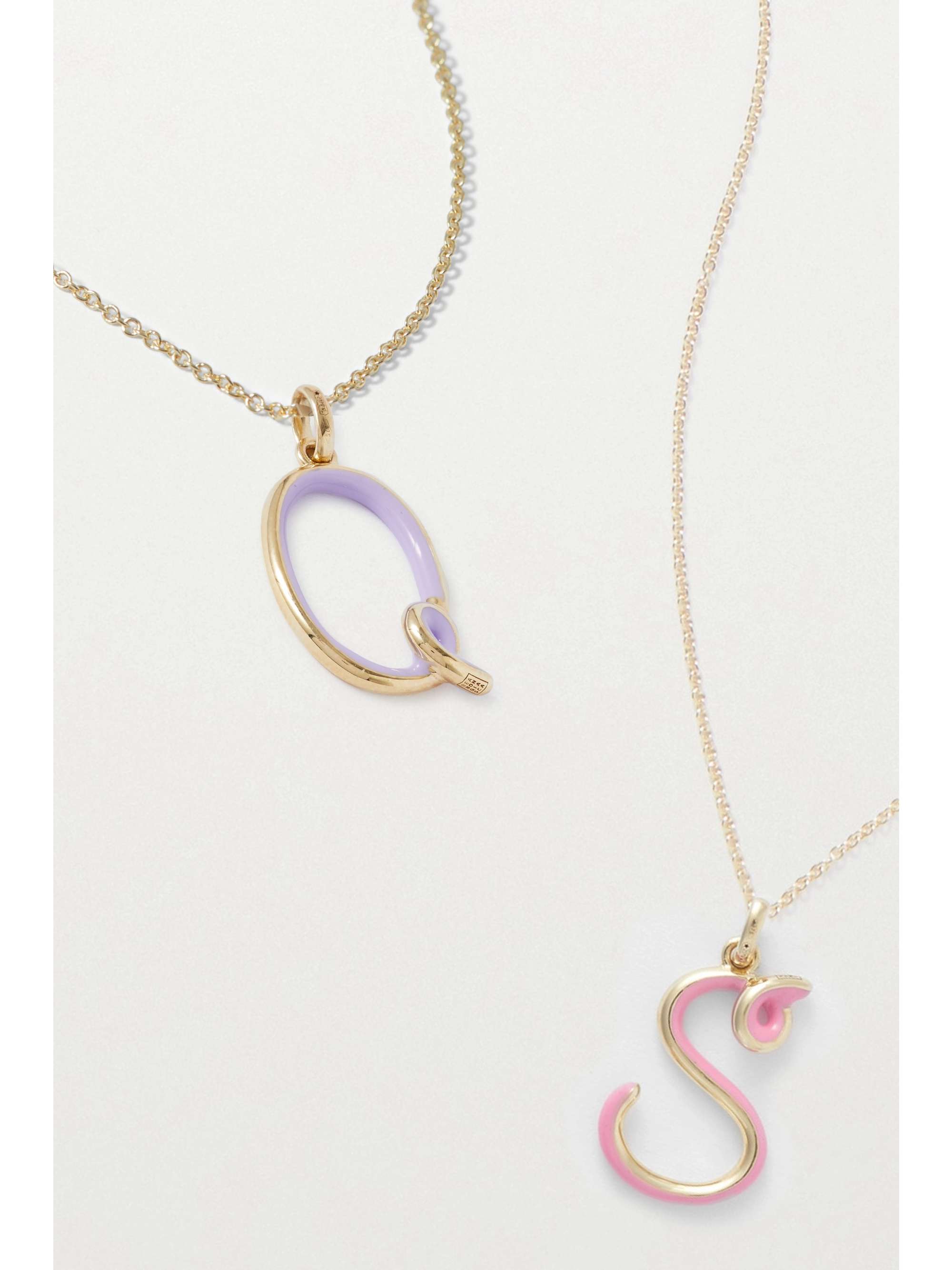 BEA BONGIASCA Letter A Z 9 karat gold and enamel necklace NET A