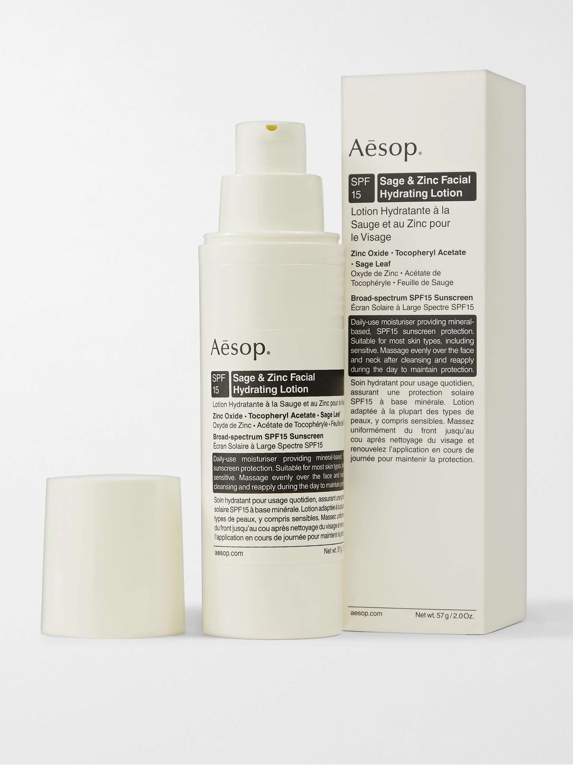 Colorless Sage & Zinc Facial Hydrating Lotion SPF15, 57ml AESOP NET