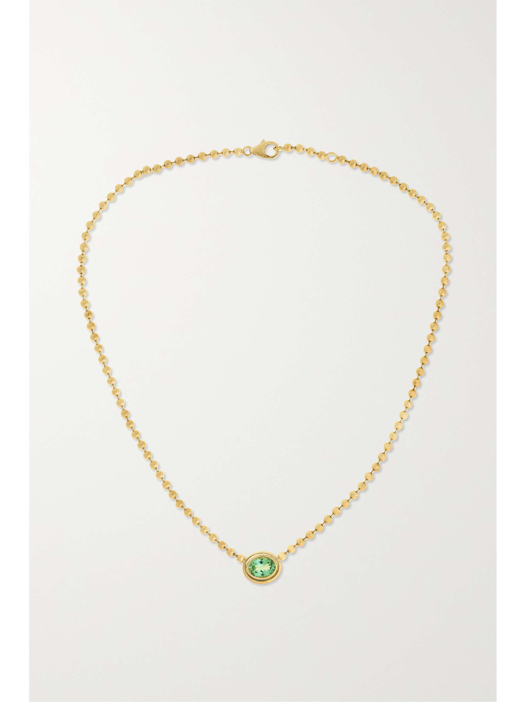 GEMELLA Double Bubble Bezel 18-karat gold tourmaline necklace