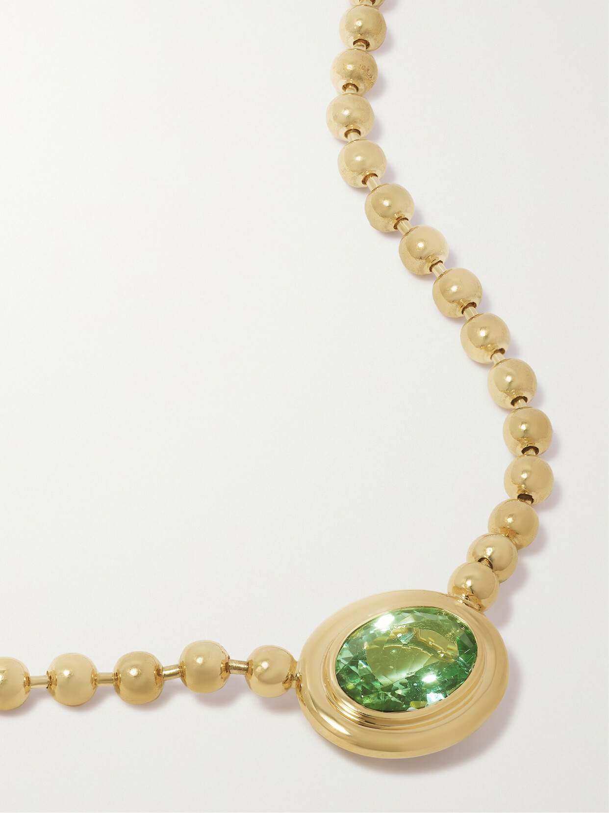 Gemella - Double Bubble Bezel 18-karat Gold Tourmaline Necklace - one size