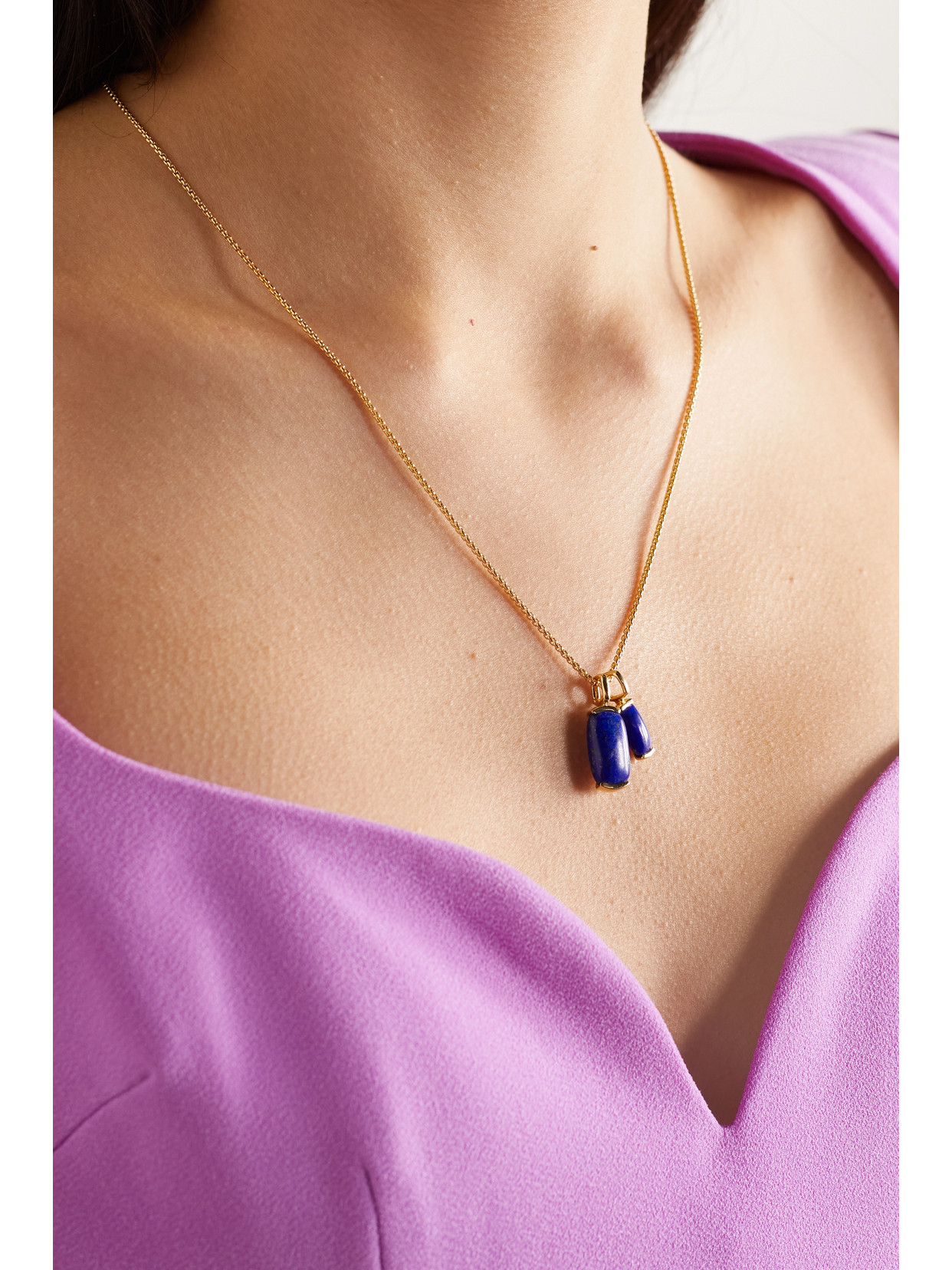 Shop Fernando Jorge Oblong 18-karat Gold Lapis Lazuli Necklace In Blue