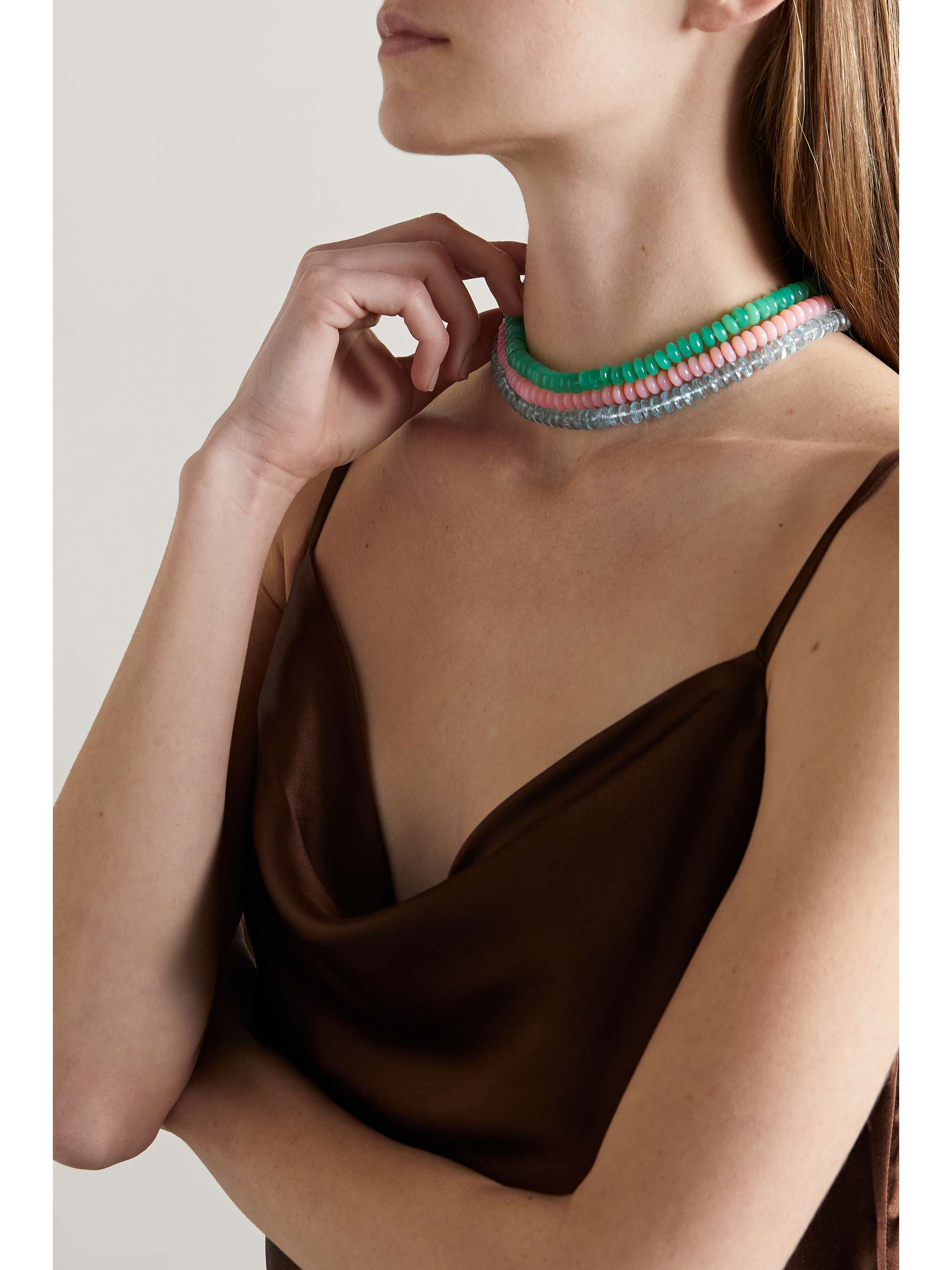 IRENE NEUWIRTH Candy 18-karat gold chrysoprase necklace