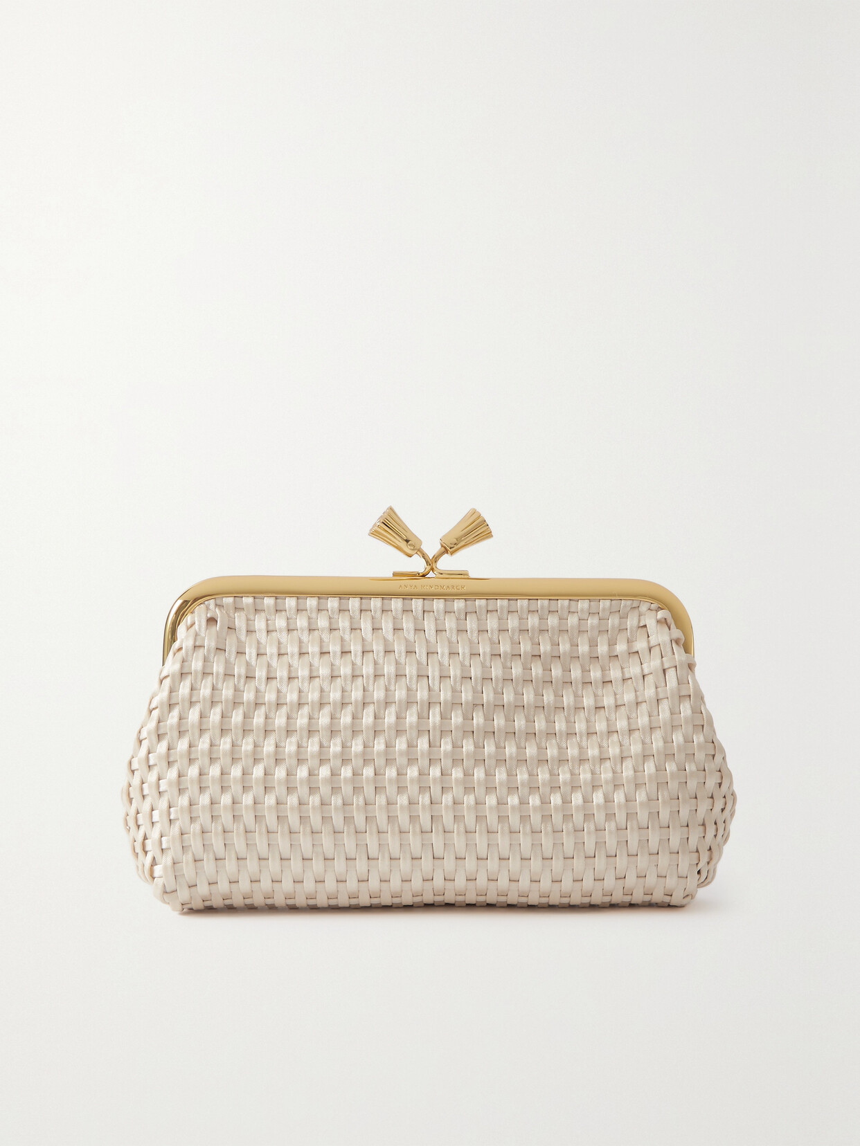 Anya Hindmarch - Maud Woven Satin Clutch - Ivory