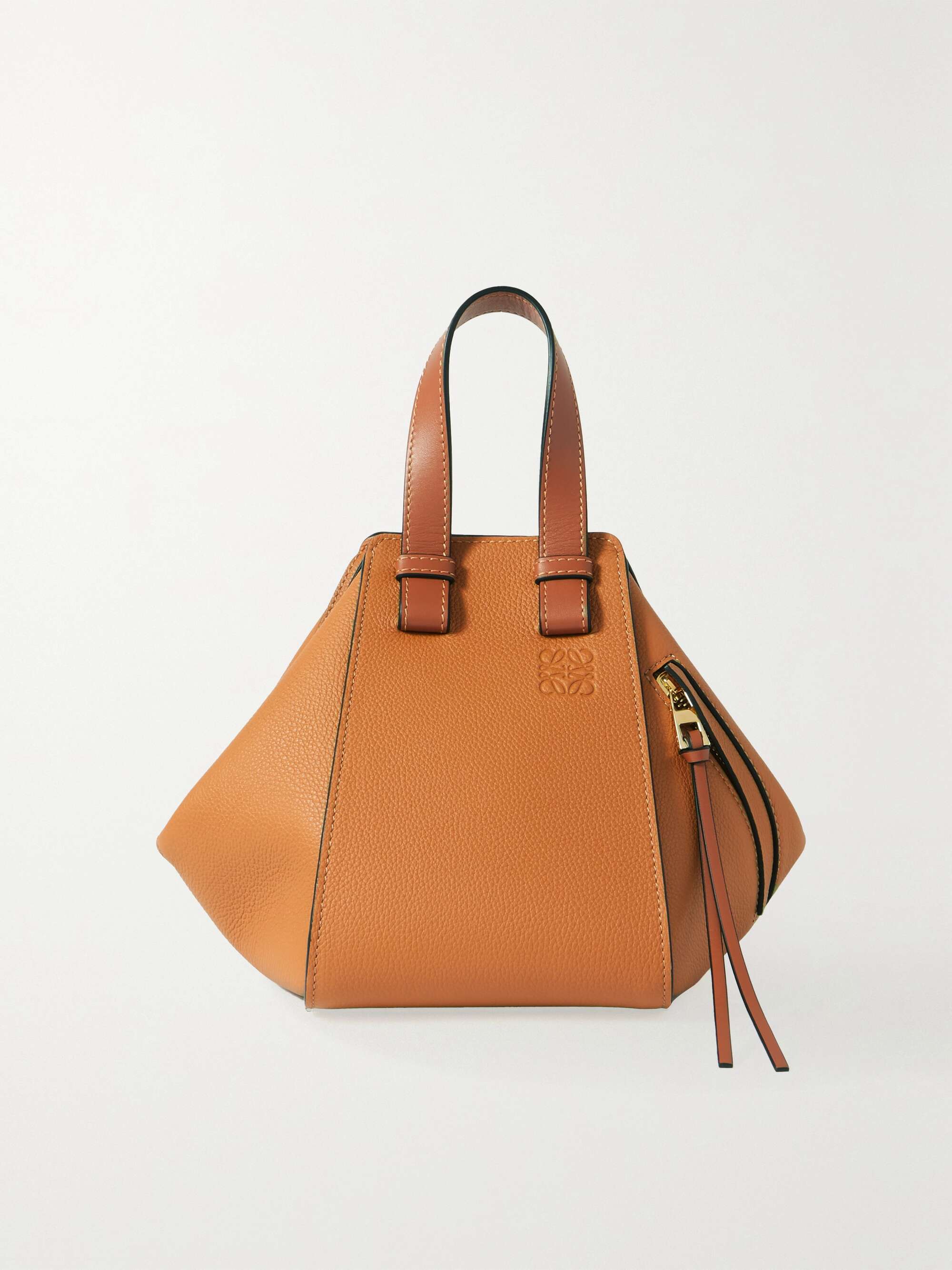 Hammock Small Leather Shoulder Bag in Brown - Loewe