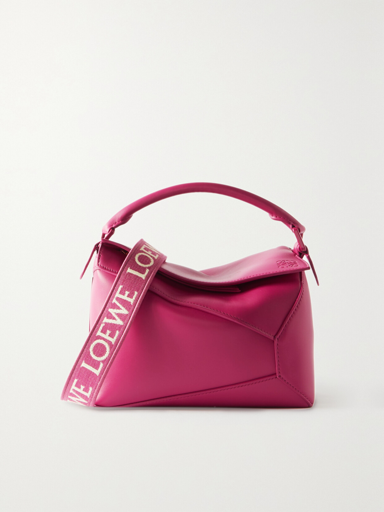 Puzzle Small Leather Shoulder Bag in Pink - Loewe