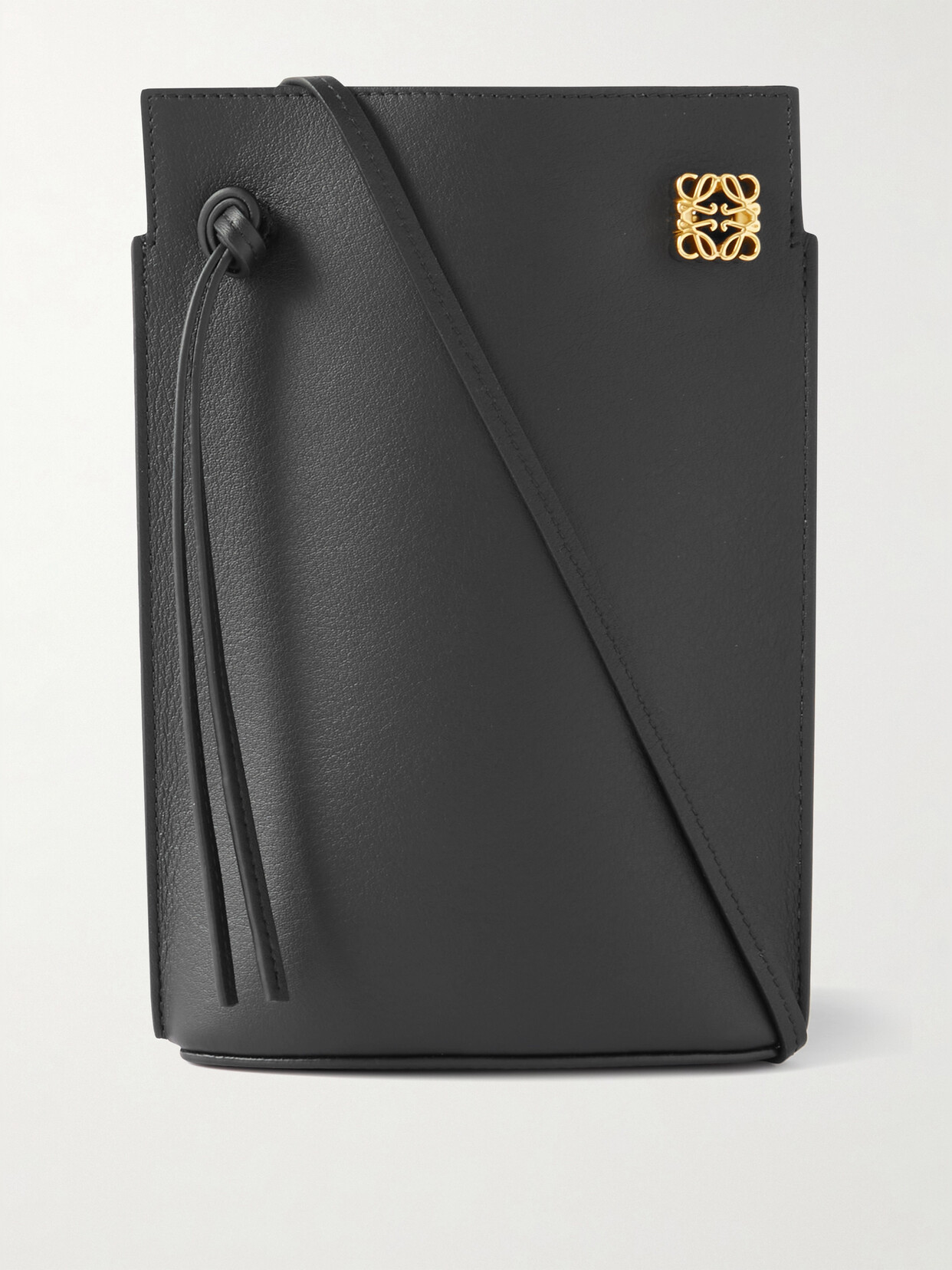 Shop Loewe Dice Pocket Embellished Leather Shoulder Bag In Black