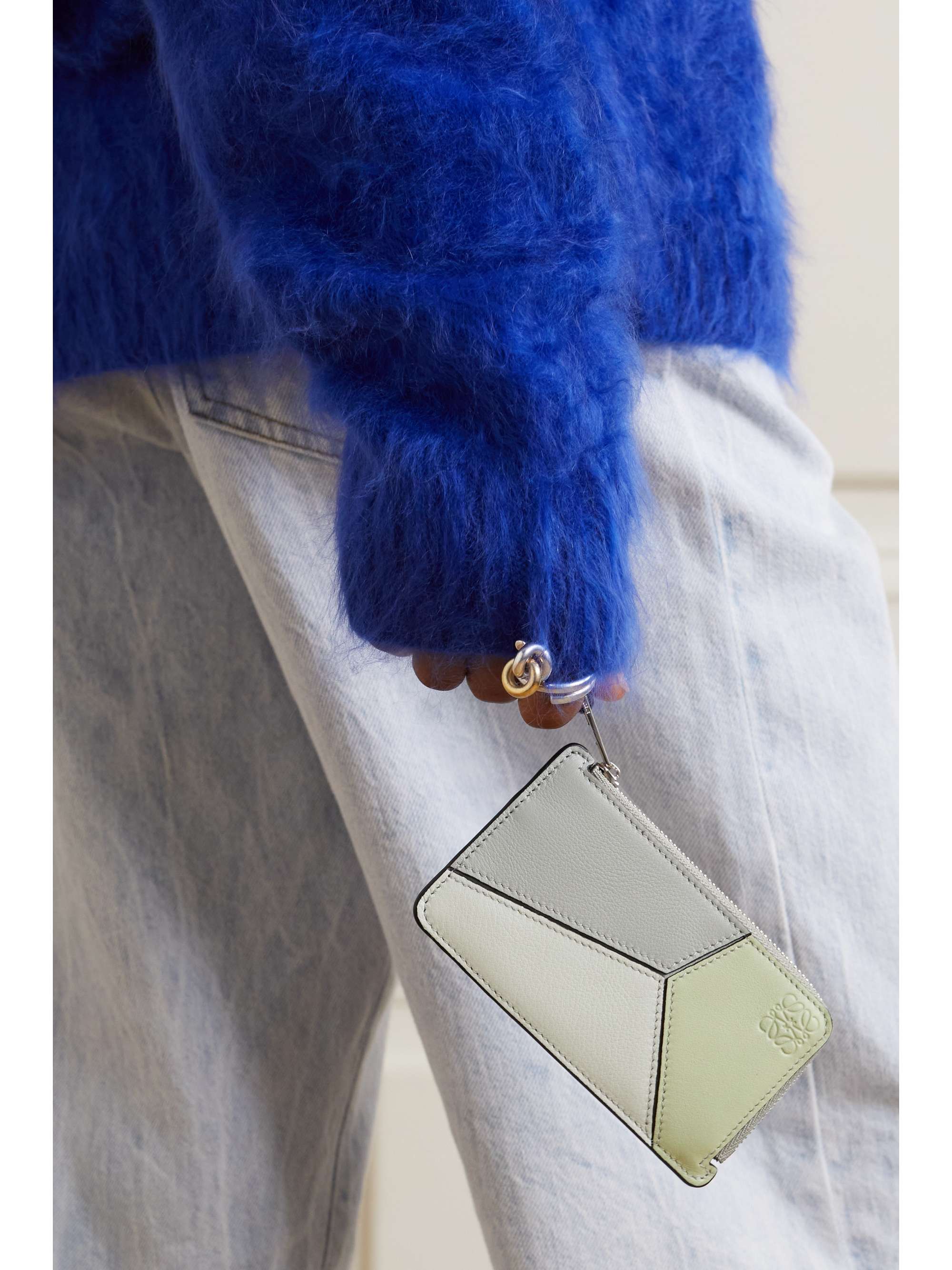 LOEWE Puzzle color-block leather cardholder