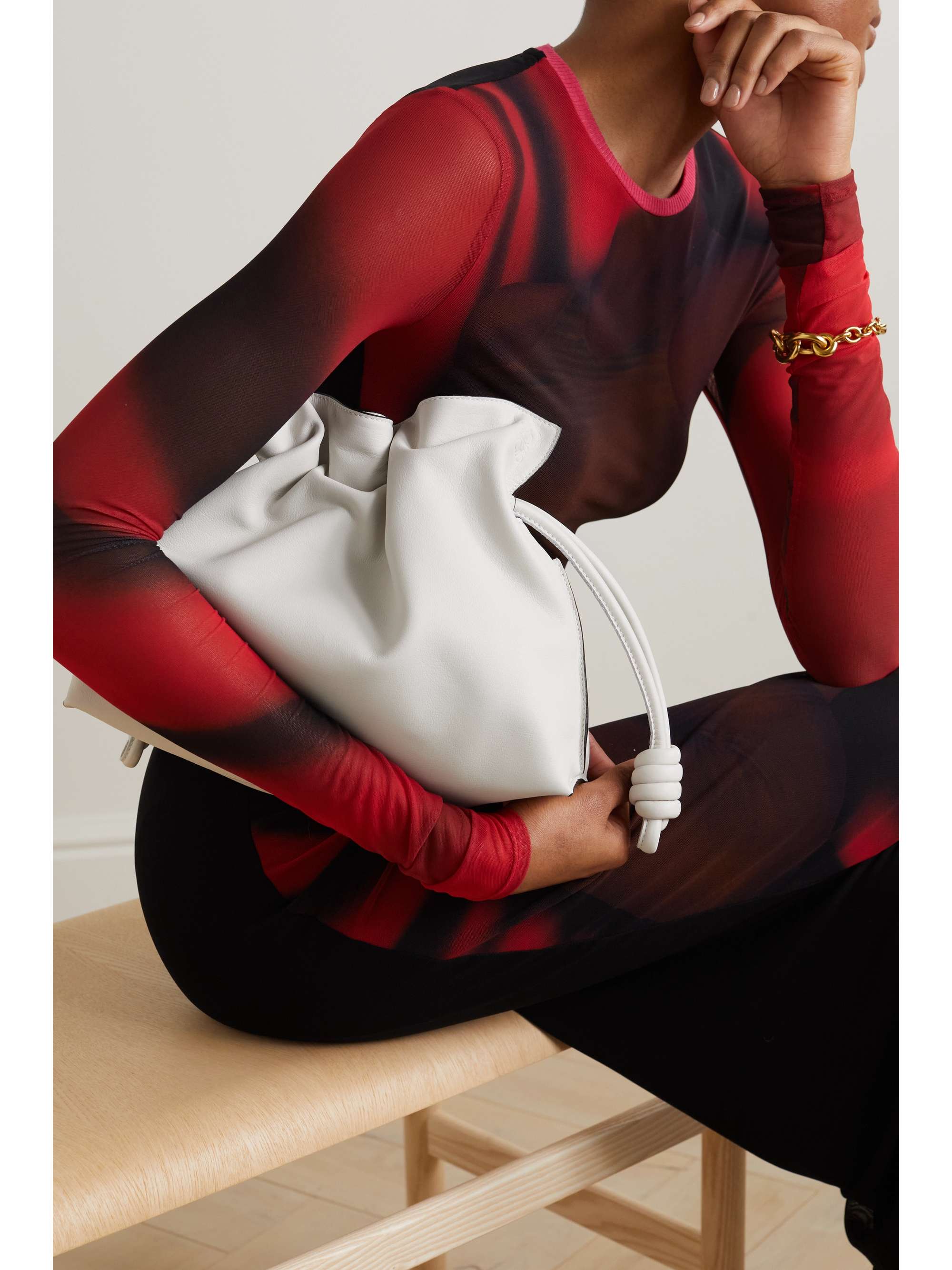 LOEWE Flamenco leather clutch