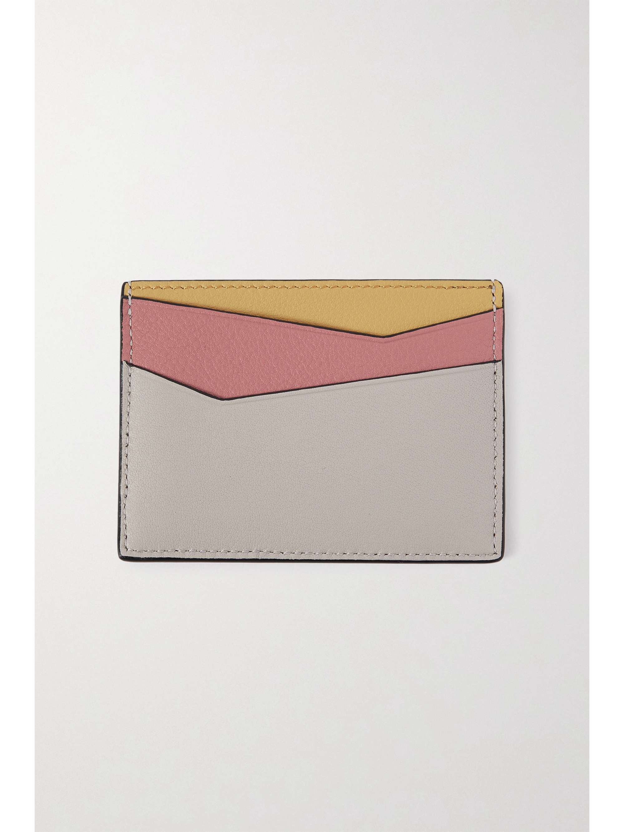 LOEWE Puzzle color-block textured-leather cardholder